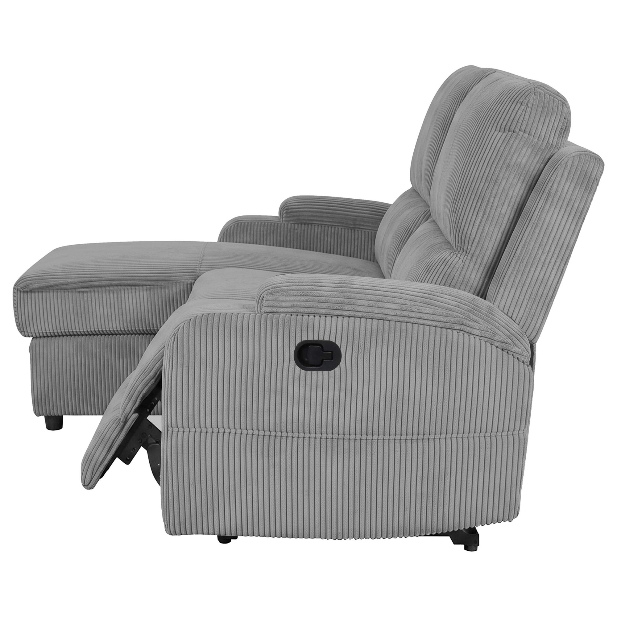 OTTO home Ecksofa »NAPORI Cord, Multimediasofa, L-Form« man. oder elektr. Relaxfuntion, USB-A bei elektr. Variante, Staukasten
