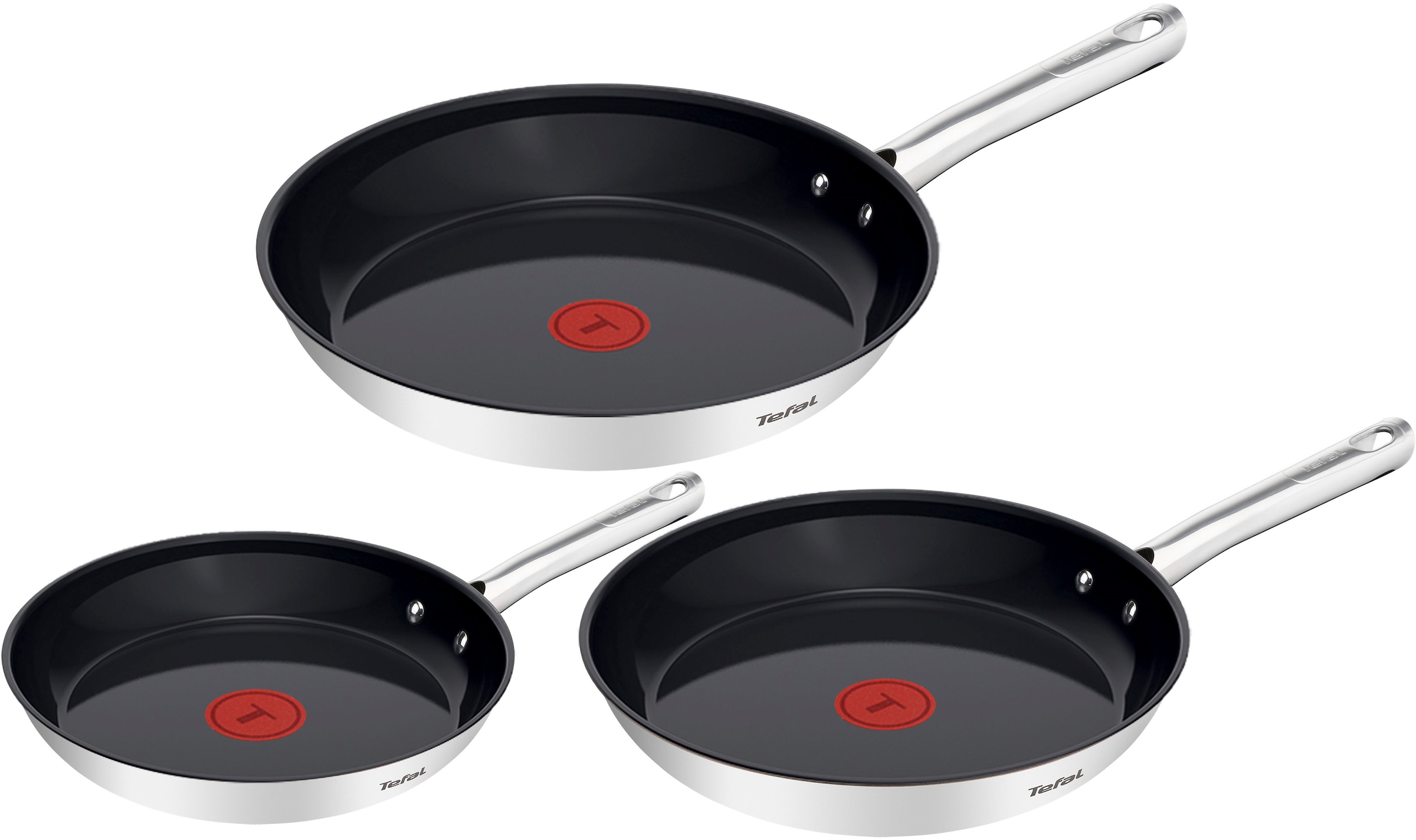 Tefal Pfannen-Set "Duetto On" Edelstahl Set, 3 Stk. tlg. Antihaftbeschichtu günstig online kaufen