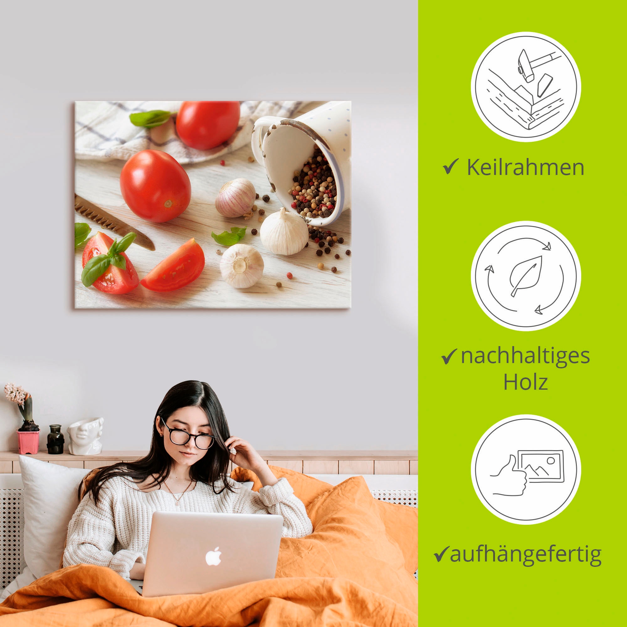 Artland Wandbild »Frische Küche«, Lebensmittel, (1 St.), als Leinwandbild, Poster in verschied. Größen