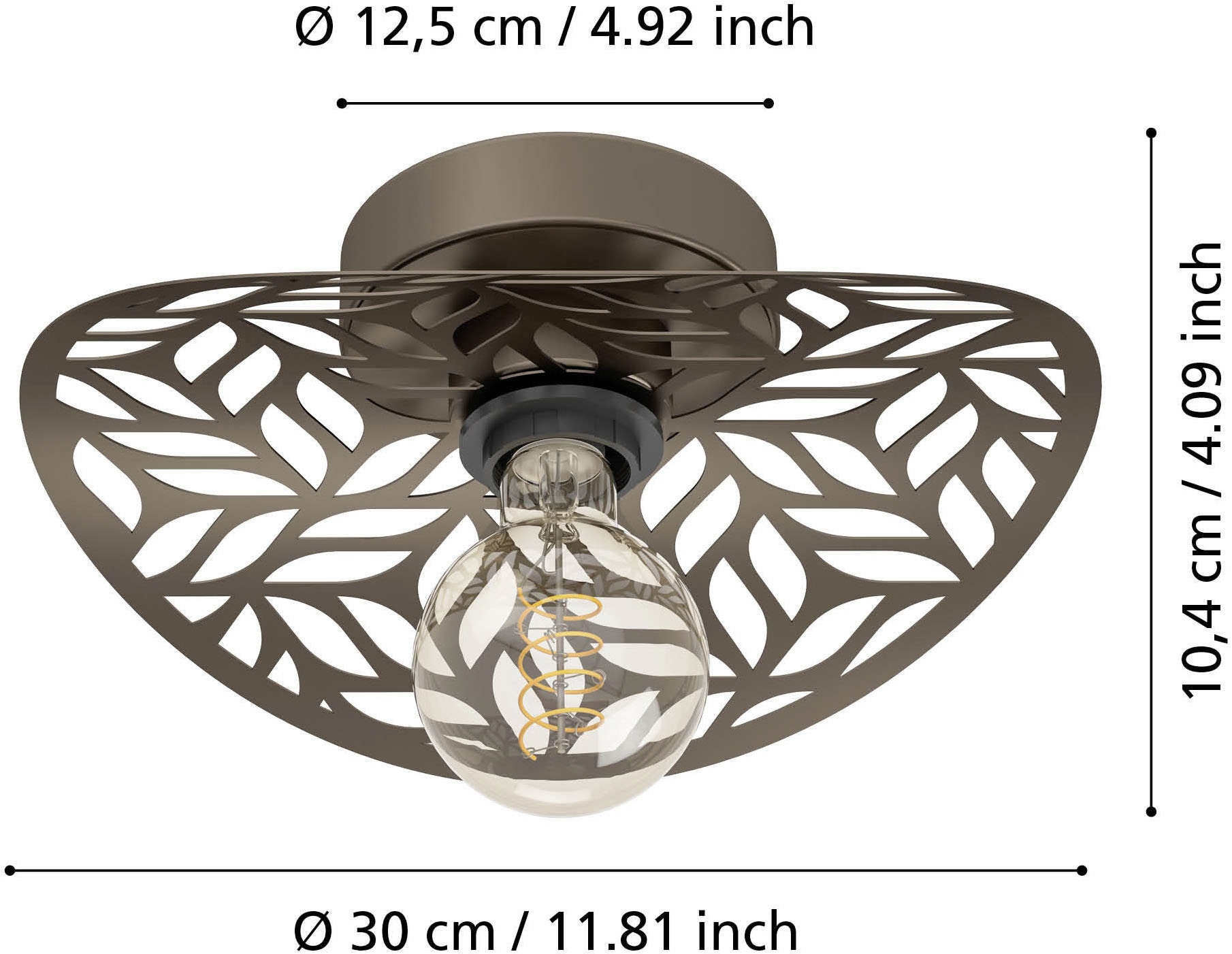 EGLO Wandleuchte »SWABY Wandlampe - Stahl - E27 - 1X60W - IP20« E27 1 Stk. Lampe, tolles Licht- und Schattenspiel, L30 x H30 x AL10,5 cm