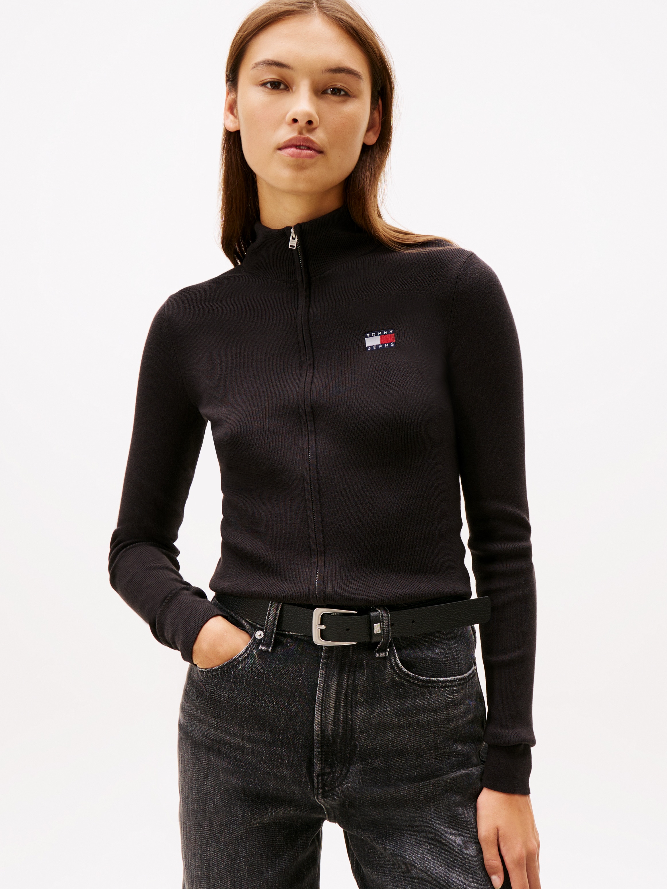 Tommy Jeans Strickjacke "TJW ZIP HIGH NECK CARDIGAN EXT" günstig online kaufen