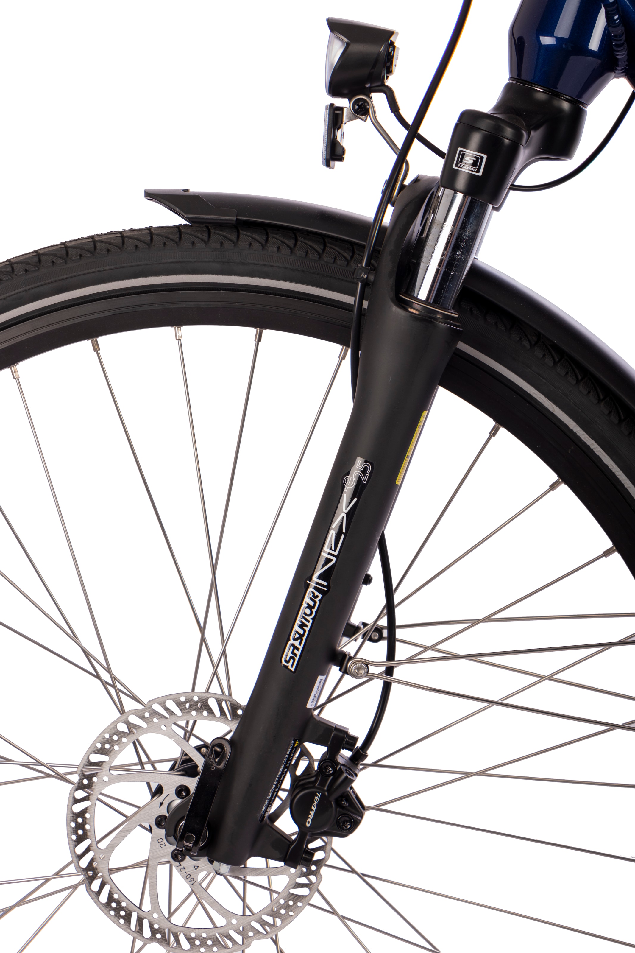 SAXONETTE »E-Bike Trekkingrad Deluxe Sport TRAPEZ« 9 Gang Shimano Alivio Schaltwerk Kettenschaltung Mittelmotor 250 W Packung,  (mit integr. Akku), Elektrofahrrad für Alltag und Einkauf