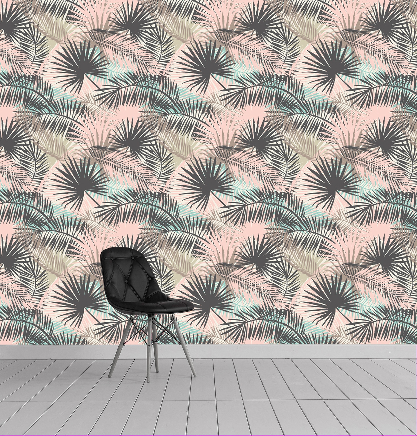 Queence Viniliniai tapetai »Yado« bedruckt-Motiv-botanisch-floral-gemustert-natürlich 90x250cm selbstklebend kinderleichte Anbringung Sticker