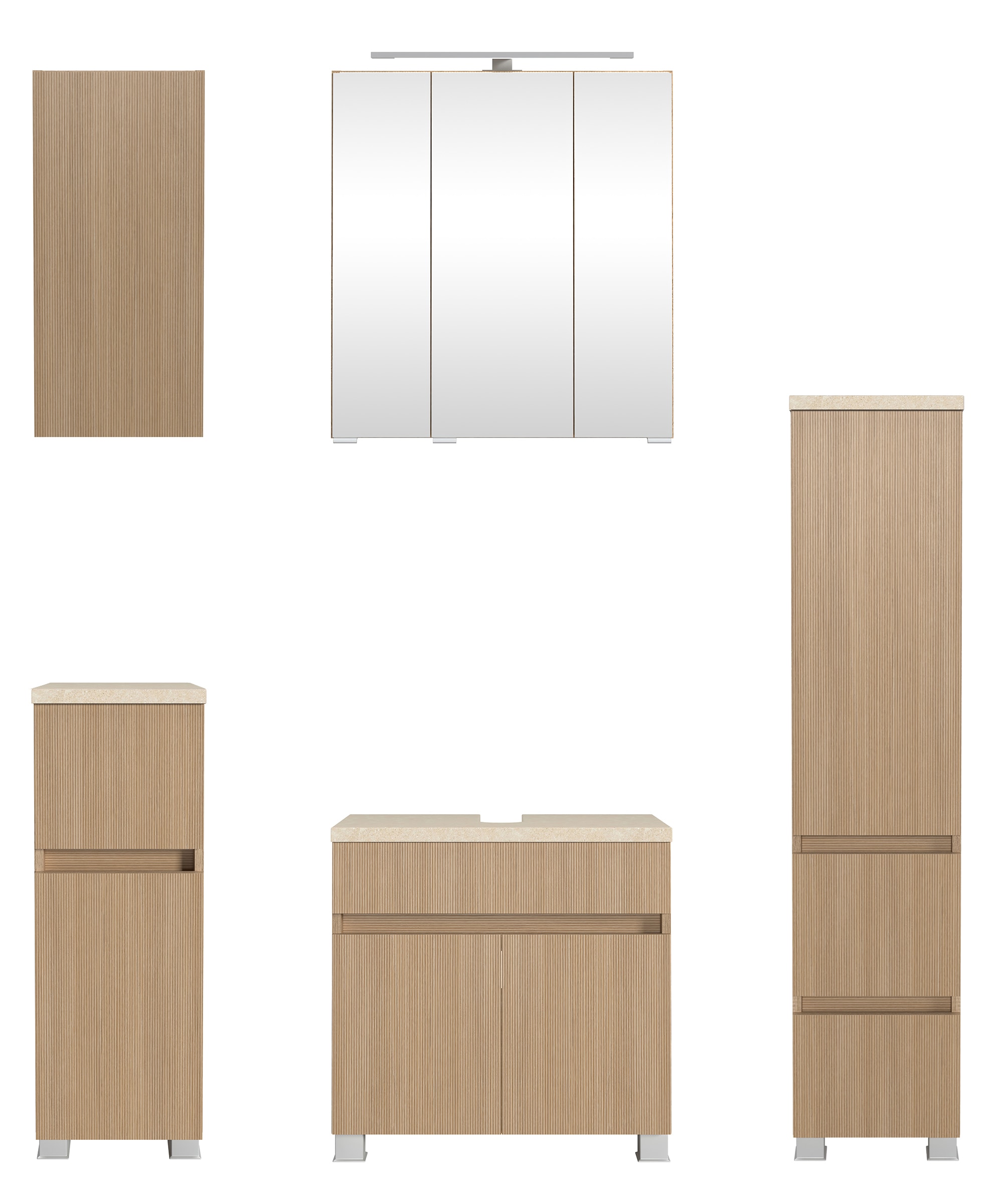 welltime Badmöbel-Set "Set 120 cm breit, Badmöbel mit LED-Beleuchtung", Hel günstig online kaufen