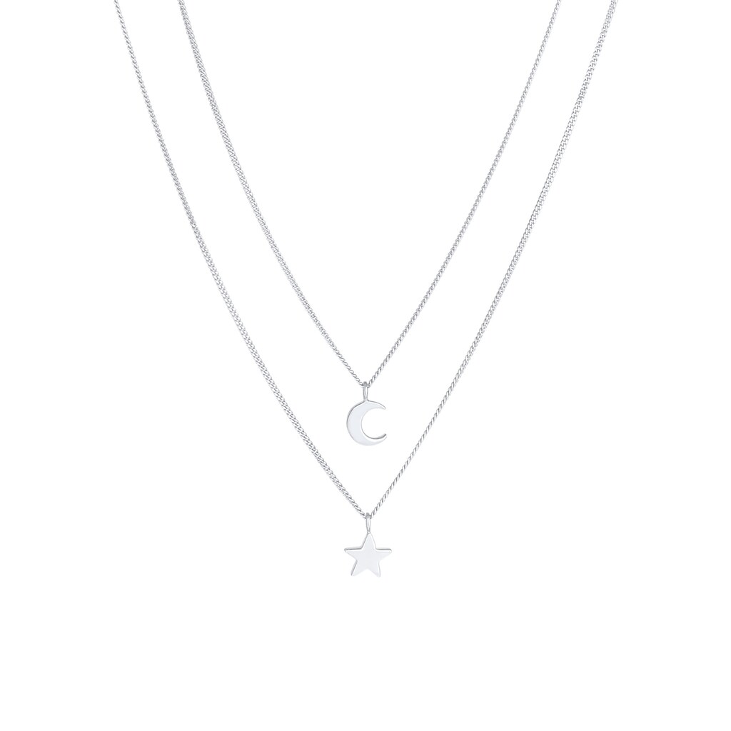 Elli Gliederkette »Layer Stern Mond Astro 925 Silber«