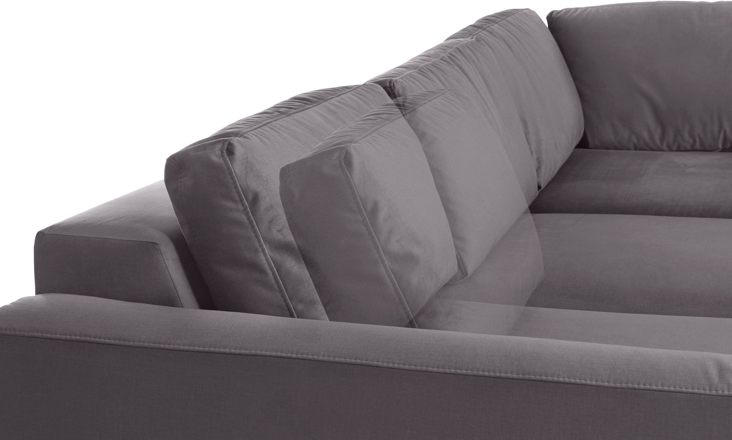 Places of Style Ecksofa »Bloomfield, L-Form«, extra tiefe Sitzfläche, wahlweise mit Sitztiefenverstellung