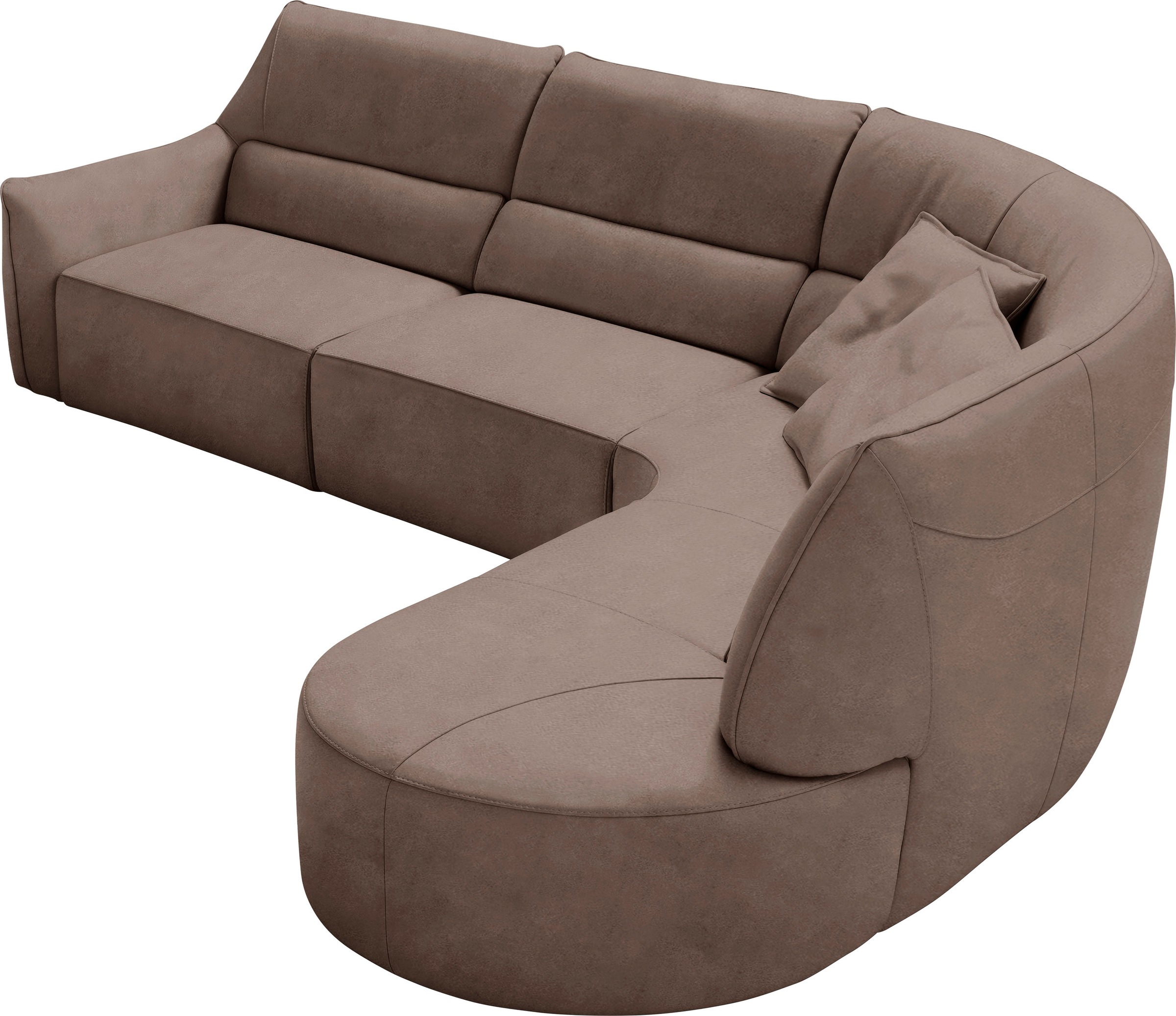 Thumbnail - Egoitaliano Ecksofa "Puffy, extravagant & edel, Retro Designsofa, hoher Sitzkomfort, L-Form", mit Ottomane, wahlweise mi...