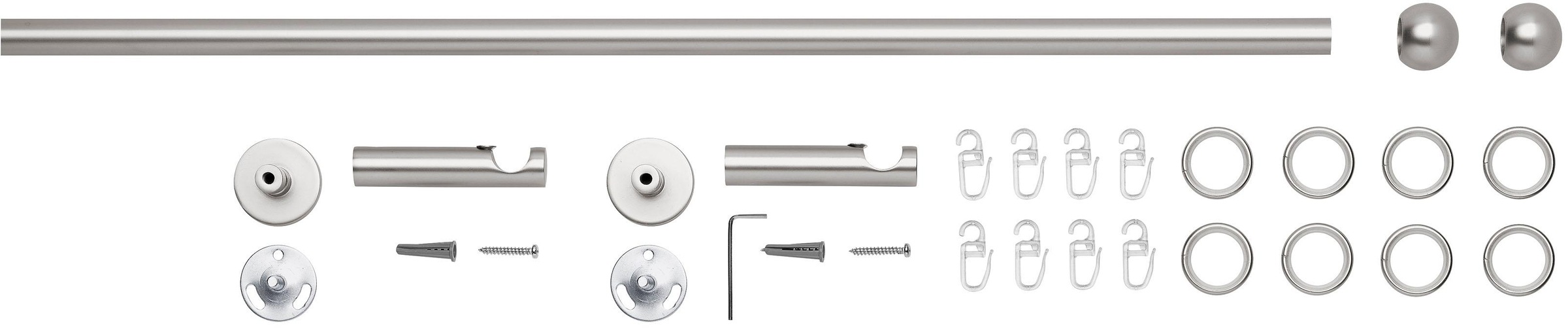 Good Life Gardinenstange "BOLA" Ø 16 mm 1 läufig-läufig Fixmaß mit Ringen günstig online kaufen