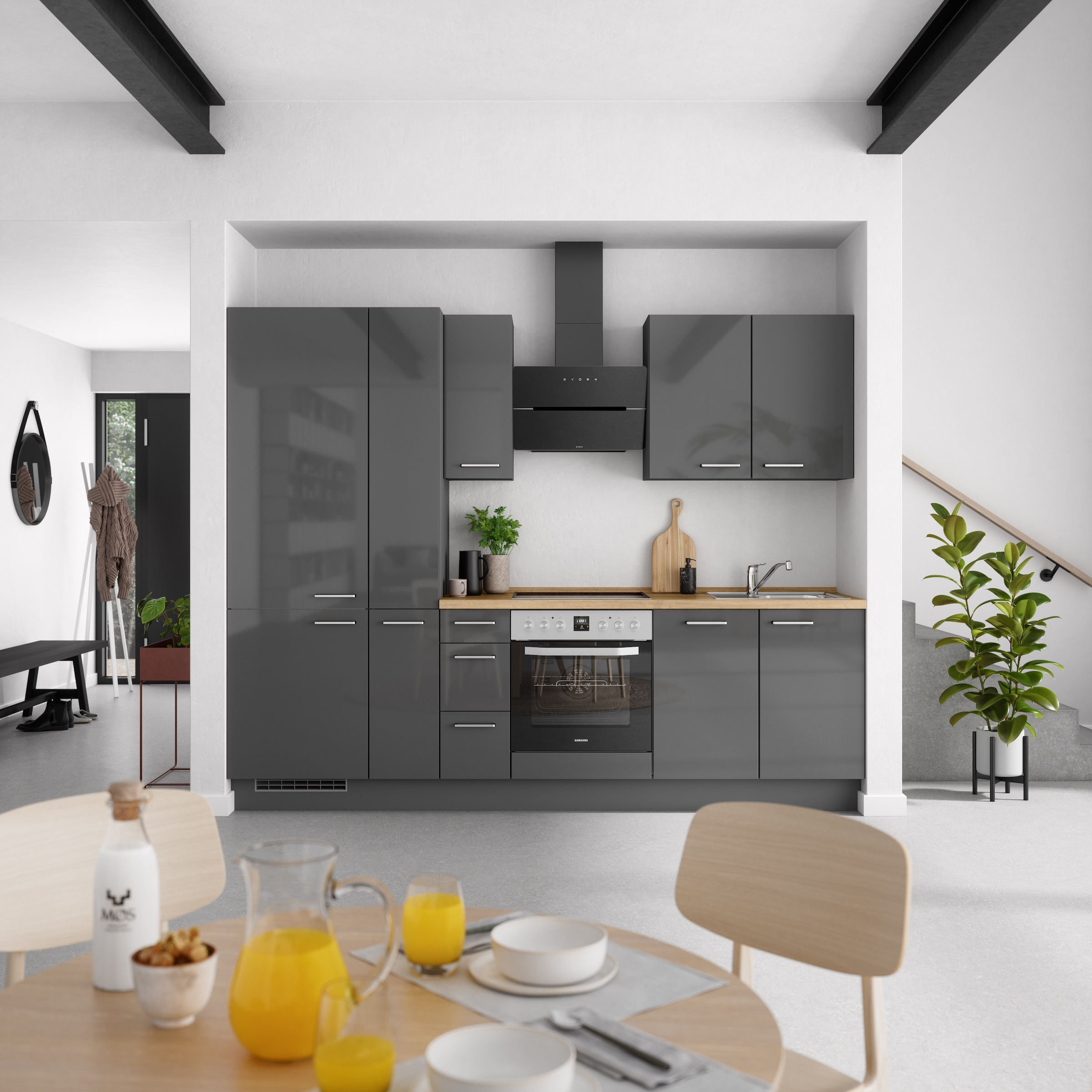 nobilia® Küchenzeile »"Flash II"«, vormontiert, Ausrichtung wählbar, Breite 270 cm, wahlw. mit E-Geräten