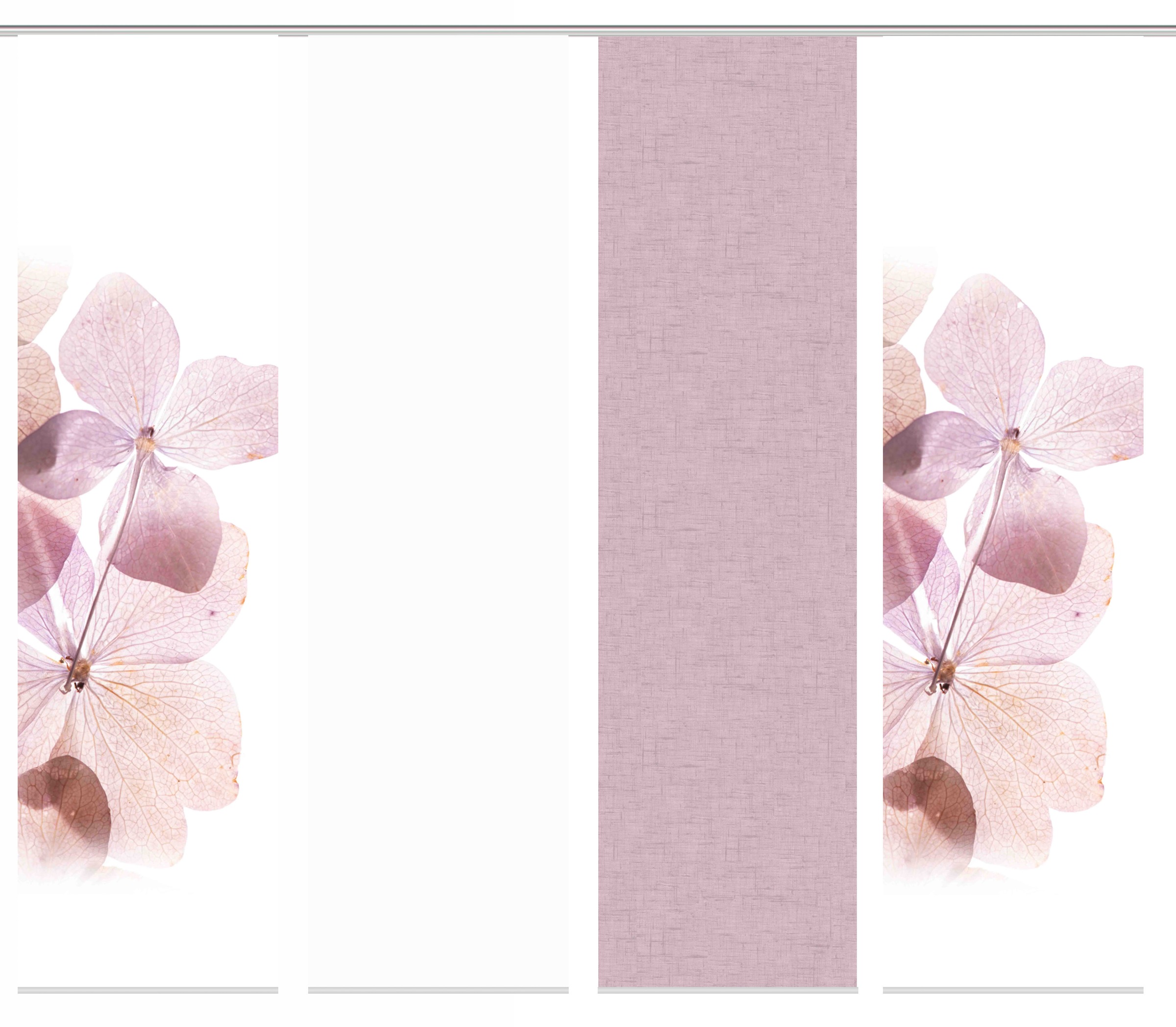 Thumbnail - HOME WOHNIDEEN Schiebegardine "BONITA 4er SET" Paneelwagen 4 Stk. tlg. Schiebevorhang Digidruck 4er Set BONITA