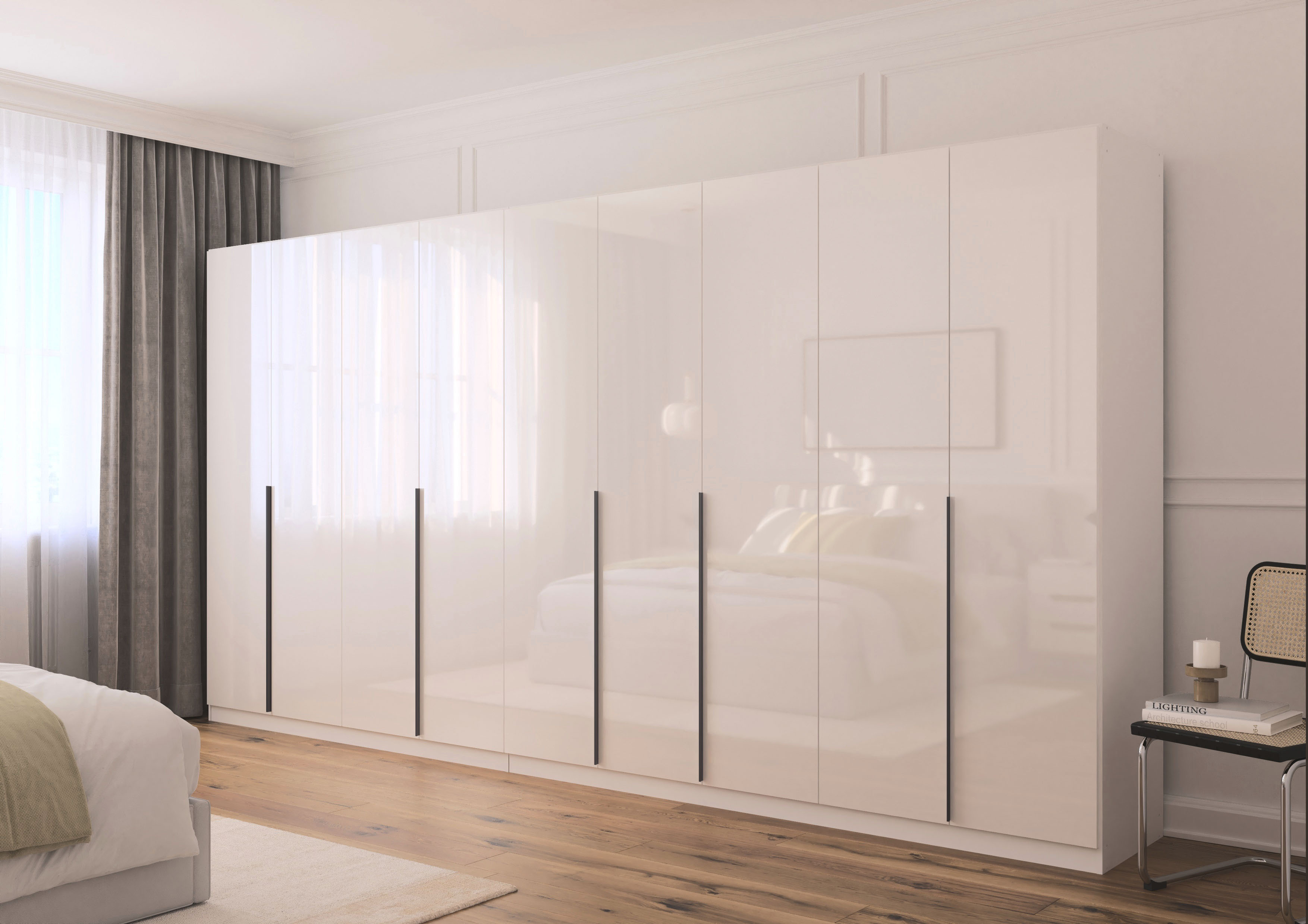 OTTO home Drehtürenschrank "AGORDO" in zwei Griff-Farben, Breiten 91-405 cm, Dekor- oder Hochglanzfront, in 8 Breiten & 2 Höhen, MADE IN GERMANY
