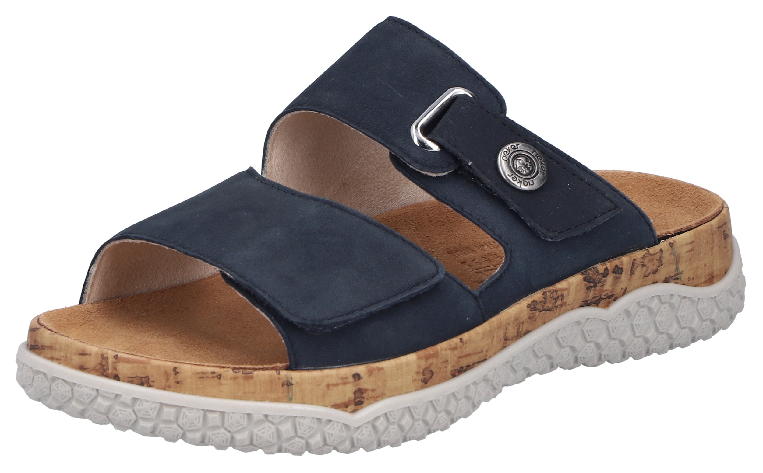 Rieker Sommerschuh, Schlupfschuh, Hausschuh mit Klettriemchen