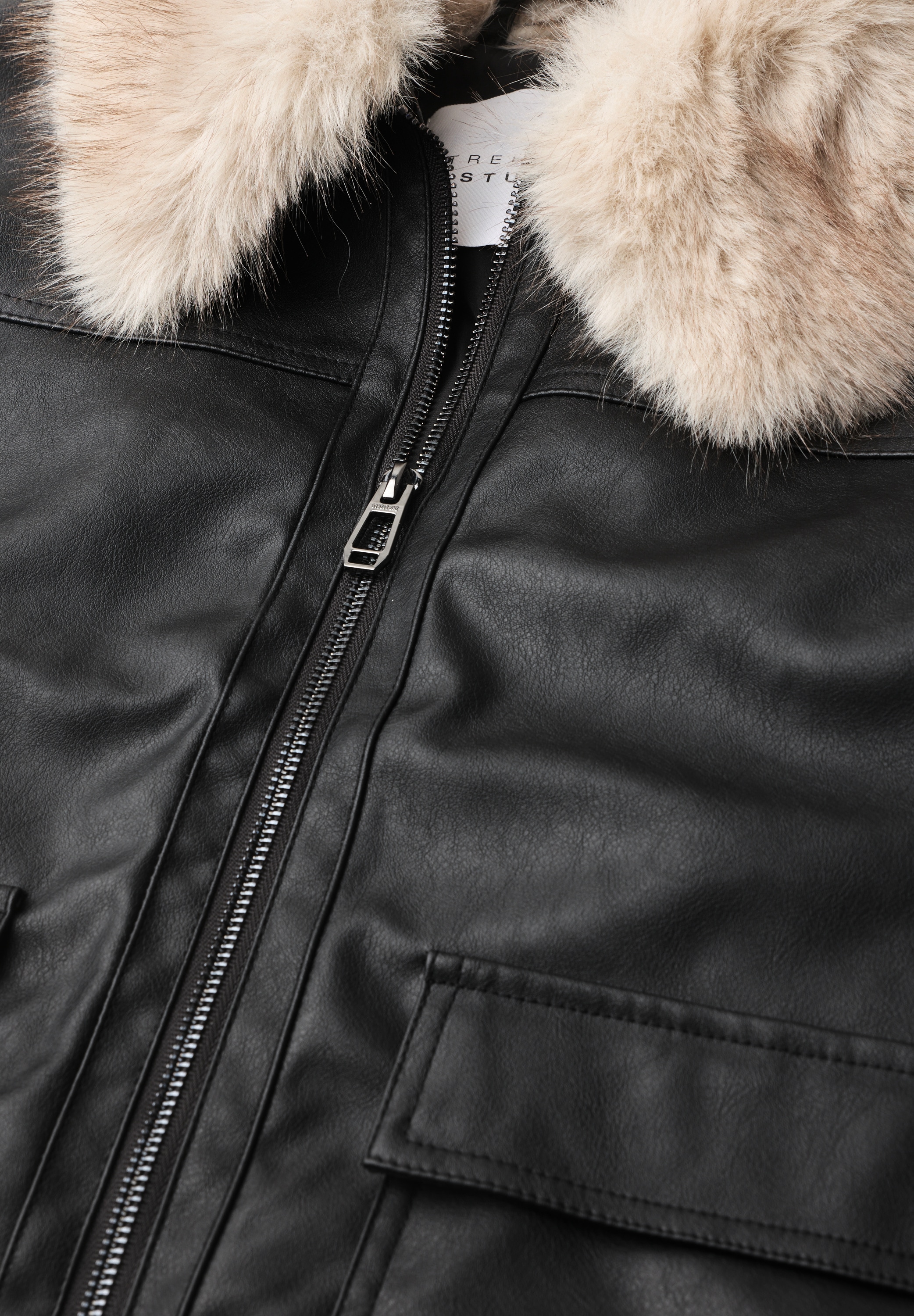 STREET ONE STUDIO Lederimitatjacke ohne Kapuze aus Lederimitat
