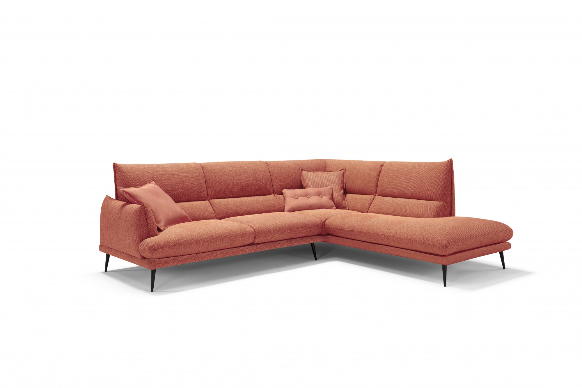 Egoitaliano Ecksofa "FUNNY, hochwertiges & aktuelles Design, bequeme Rückenlehne, L-Form" toller Sitzkomfort, hochwertiger Strukturmix-Bezug, Breite 265cm