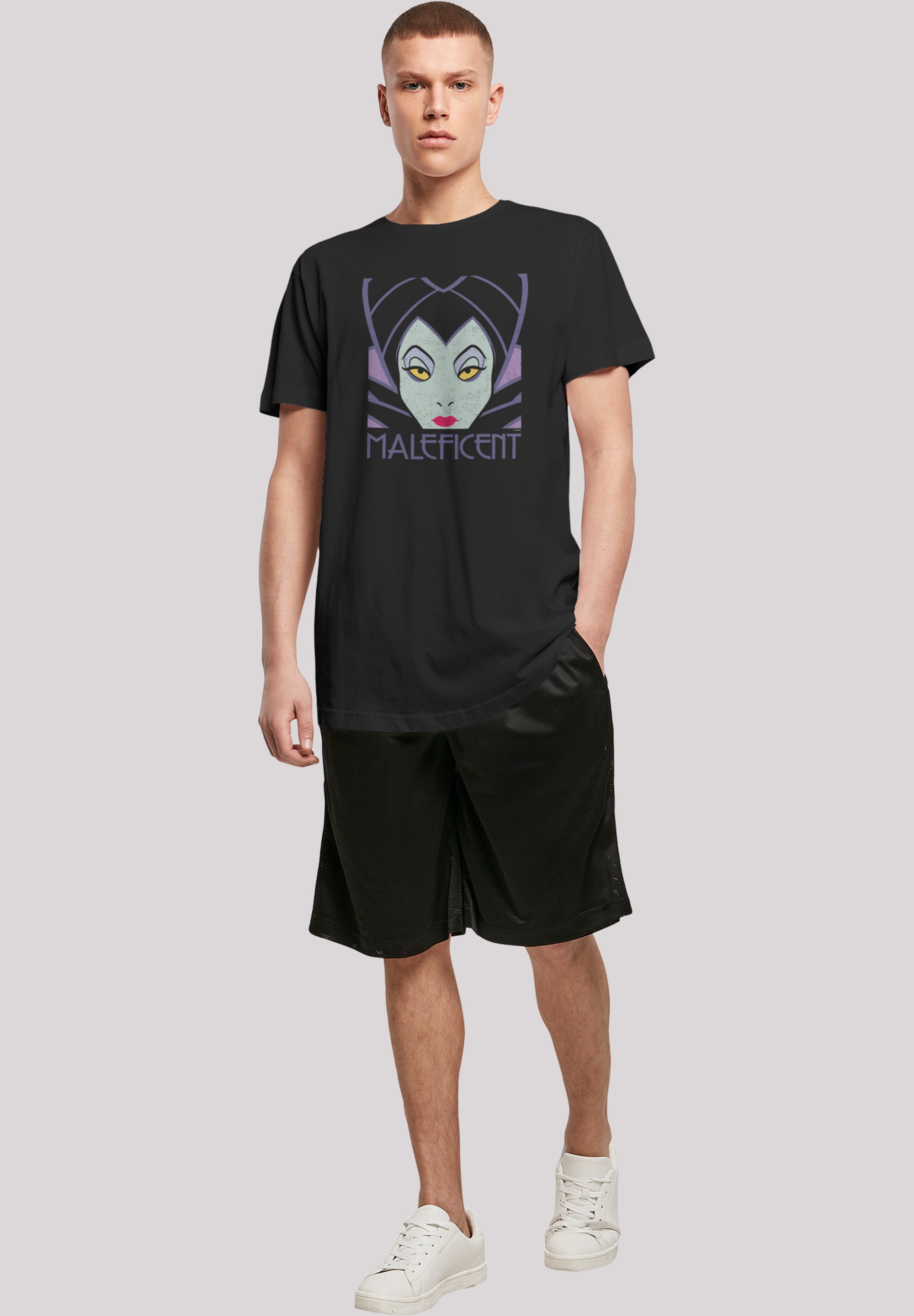 F4NT4STIC T-Shirt »Long Cut T-Shirt 'Disney Maleficent Cropped Head'«, Herren,Premium Merch,Lang,Longshirt,Bedruckt