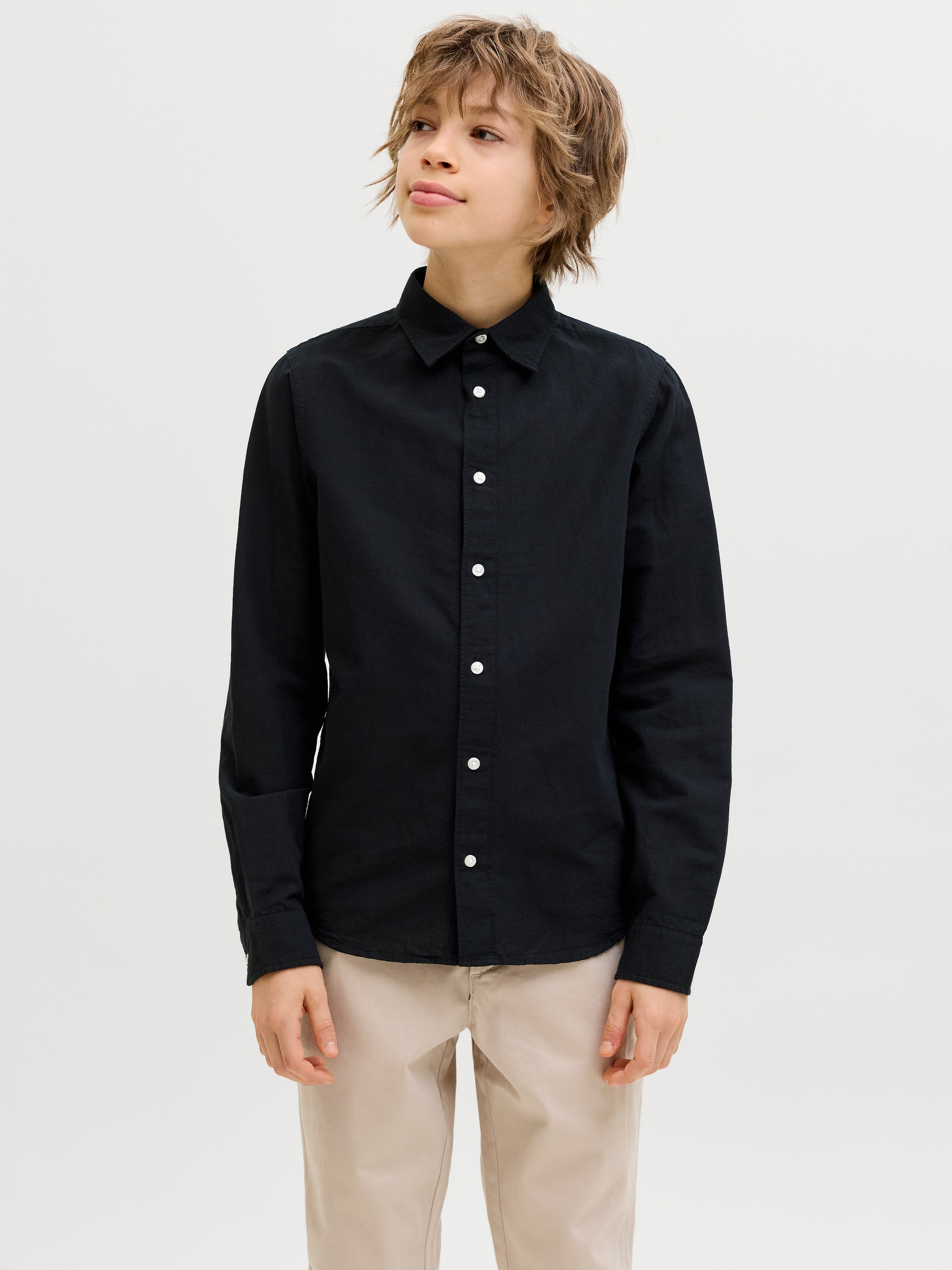 Jack & Jones Junior Langarmhemd »JJEBREEZE LINEN BLEND SHIRT L/S SN JNR«