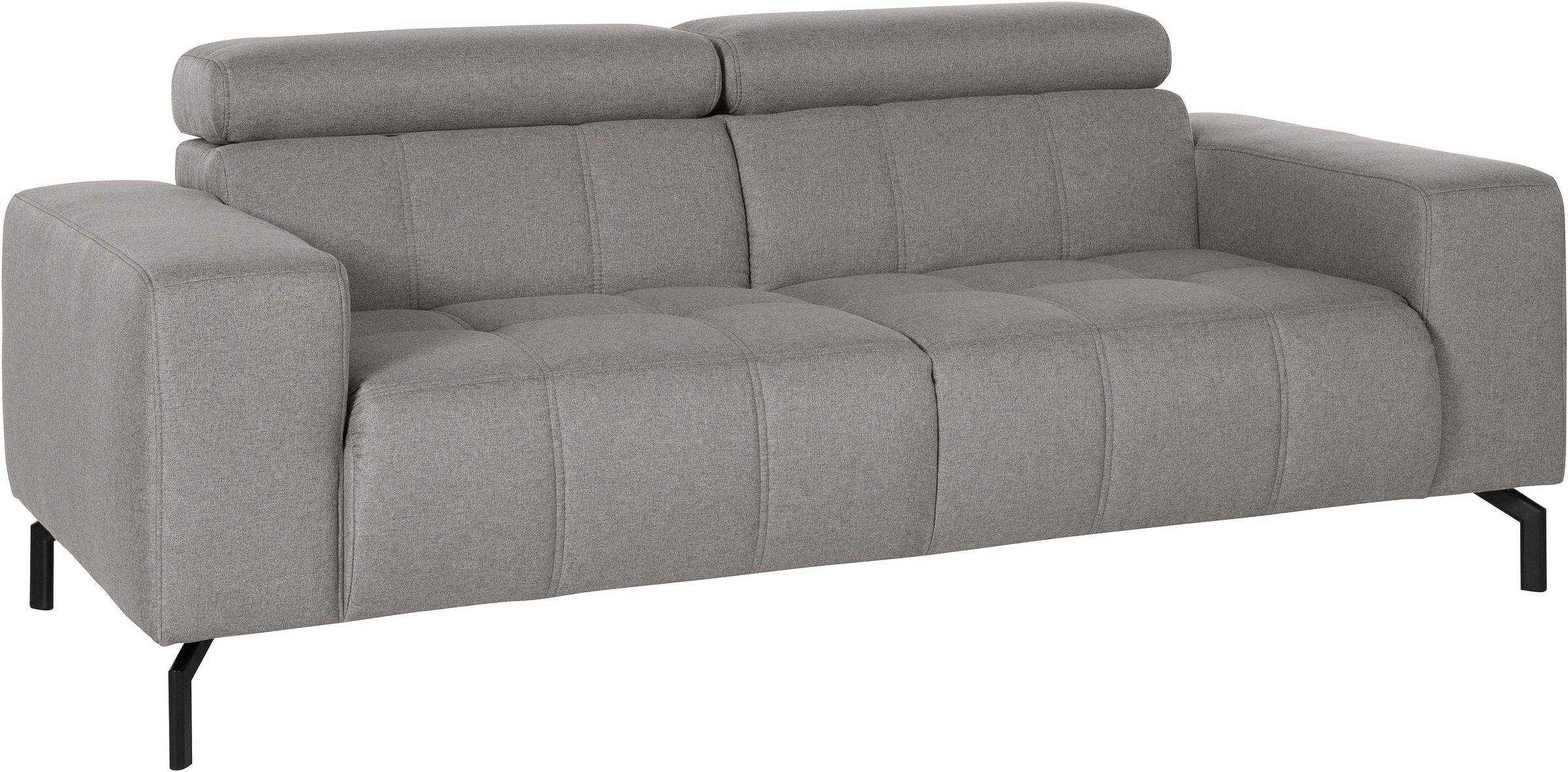 DOMO collection 2-Sitzer »Cunelli zeitlos und elegant, moderne Sitznähte als Designelement,«, wahlweise mit 6-fach verstellbaren Kopfteilen, fester Sitzkomfort