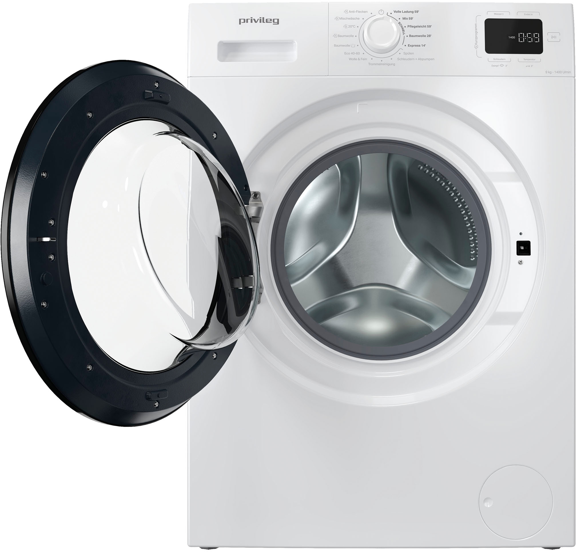 Privileg Waschmaschine MY TIME »PWF 974A MY TIME DE«, 9 kg, 1400 U/min, Quick Cycles – 5 Programme in unter 1 Stunde