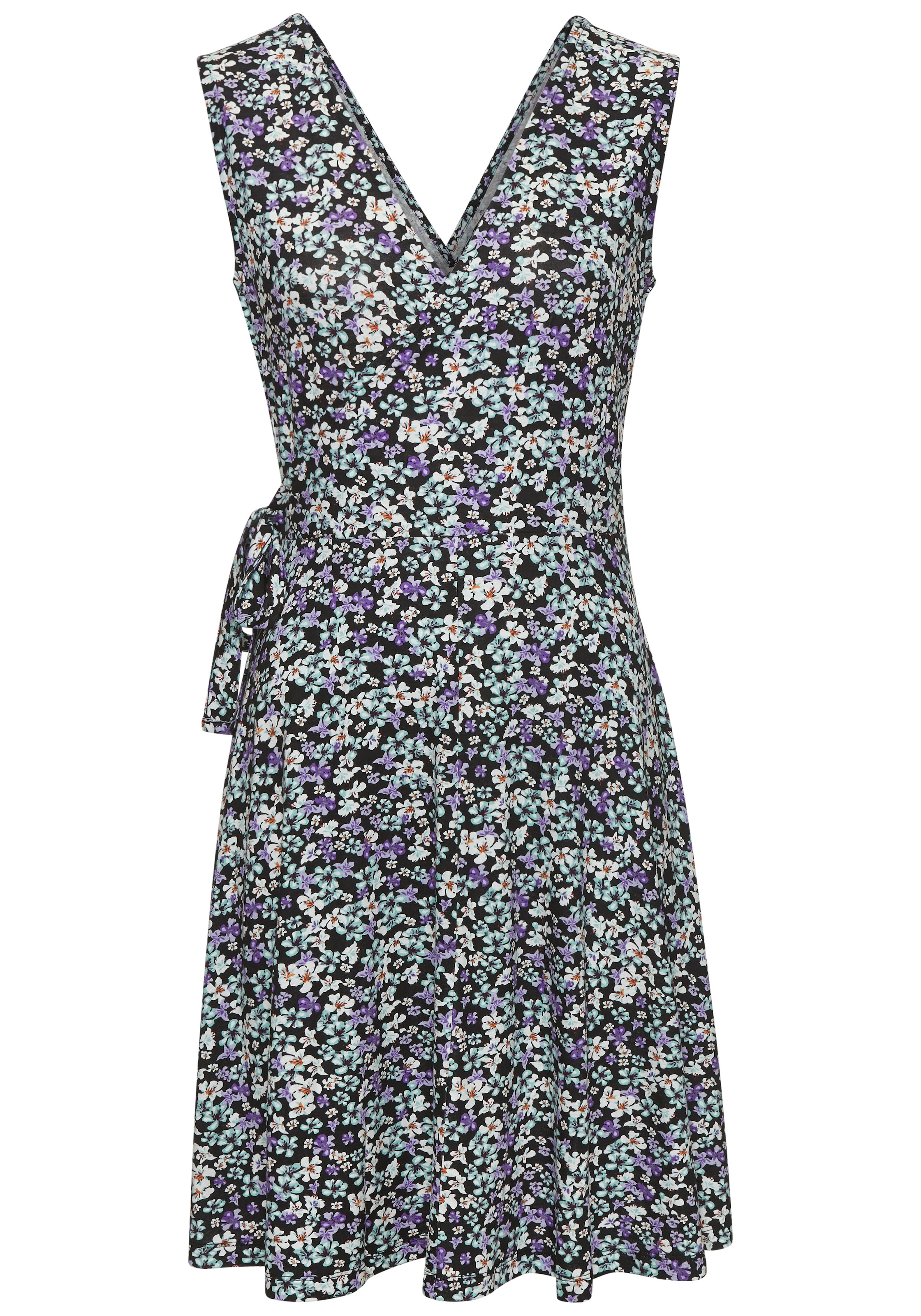 Vivance Jerseykleid, mit Alloverdruck und Bindeband, Wickelkleid, Sommerkleid