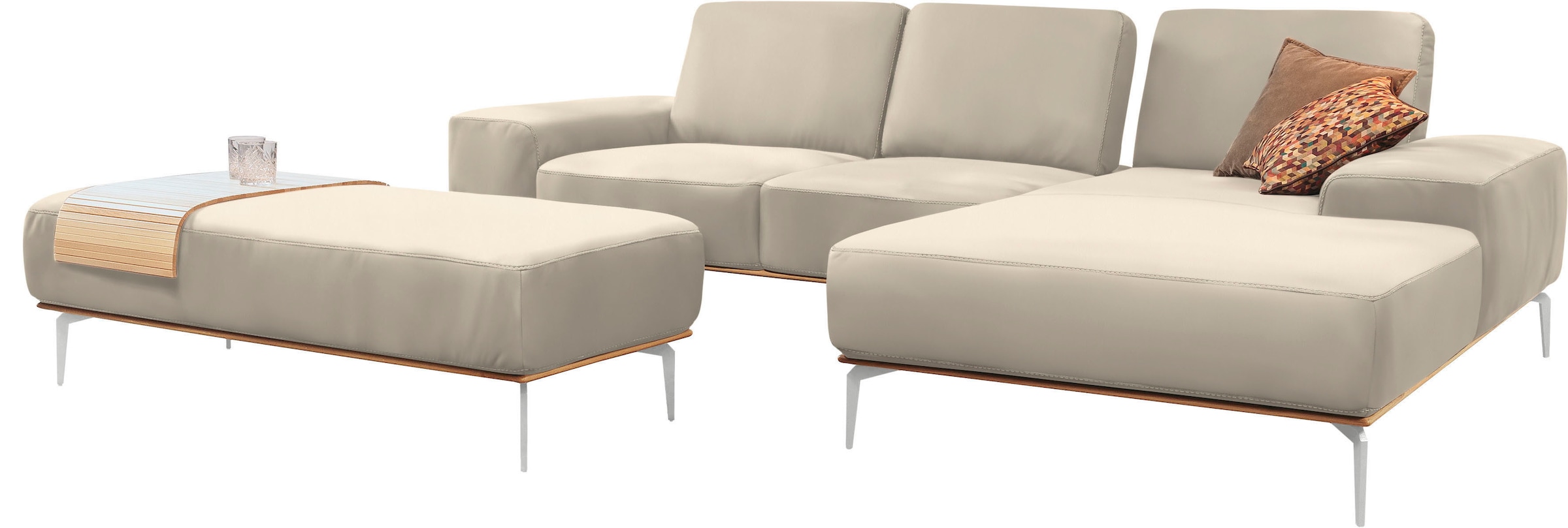 W.SCHILLIG Ecksofa "run", mit elegantem Holzsockel, Füße in Chrom glänzend, günstig online kaufen