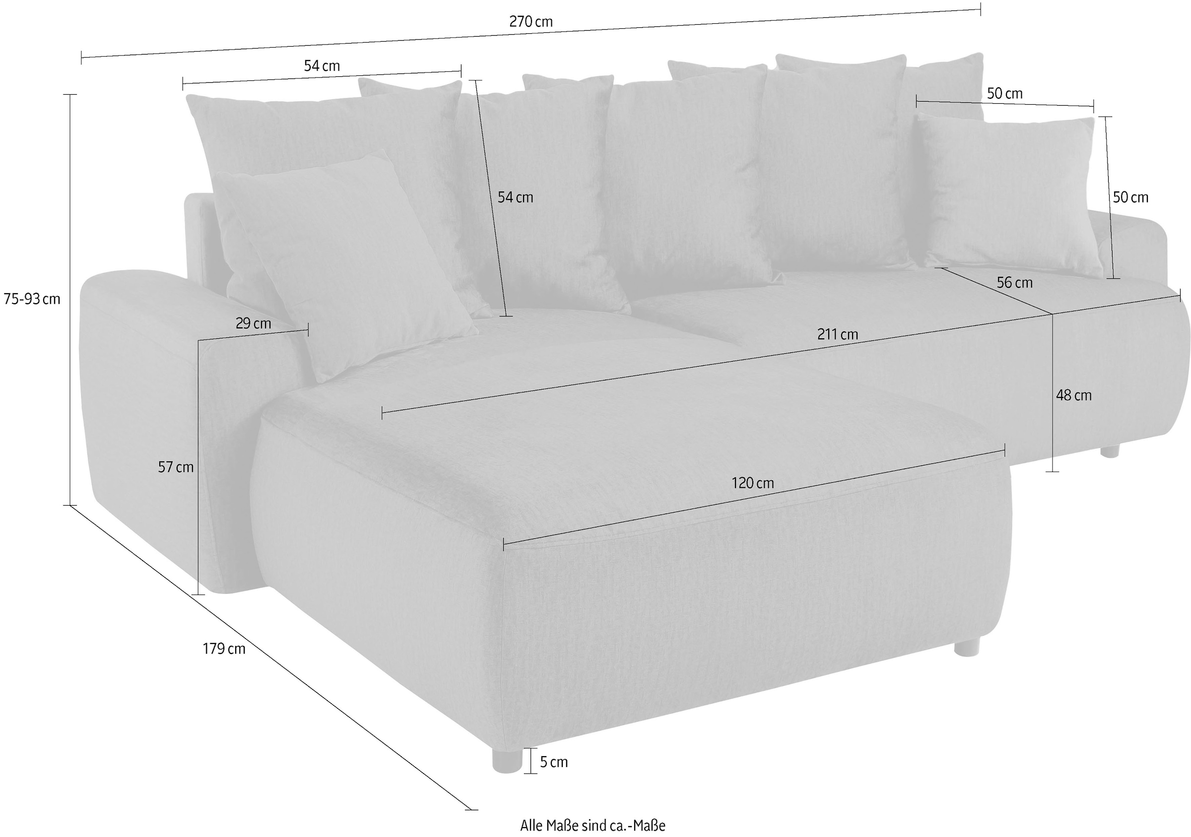 exxpo - sofa fashion Ecksofa »Game, L-Form«, inkl. Bettfunktion, Bettkasten, Zier- und Rückenkissen