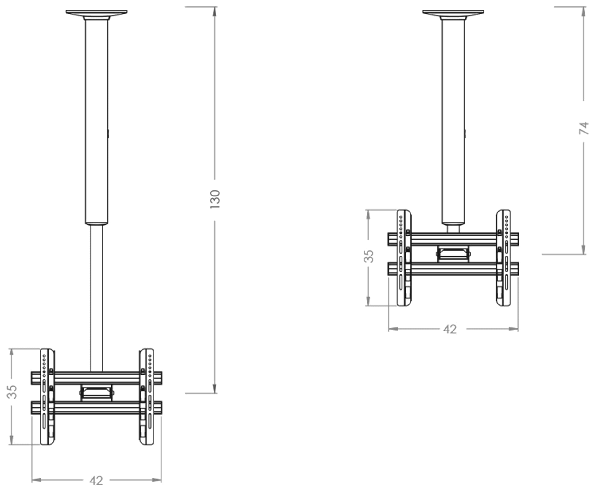 VCM TV-Deckenhalterung »Universal VESA TV Deckenhalterung CM3 Double«