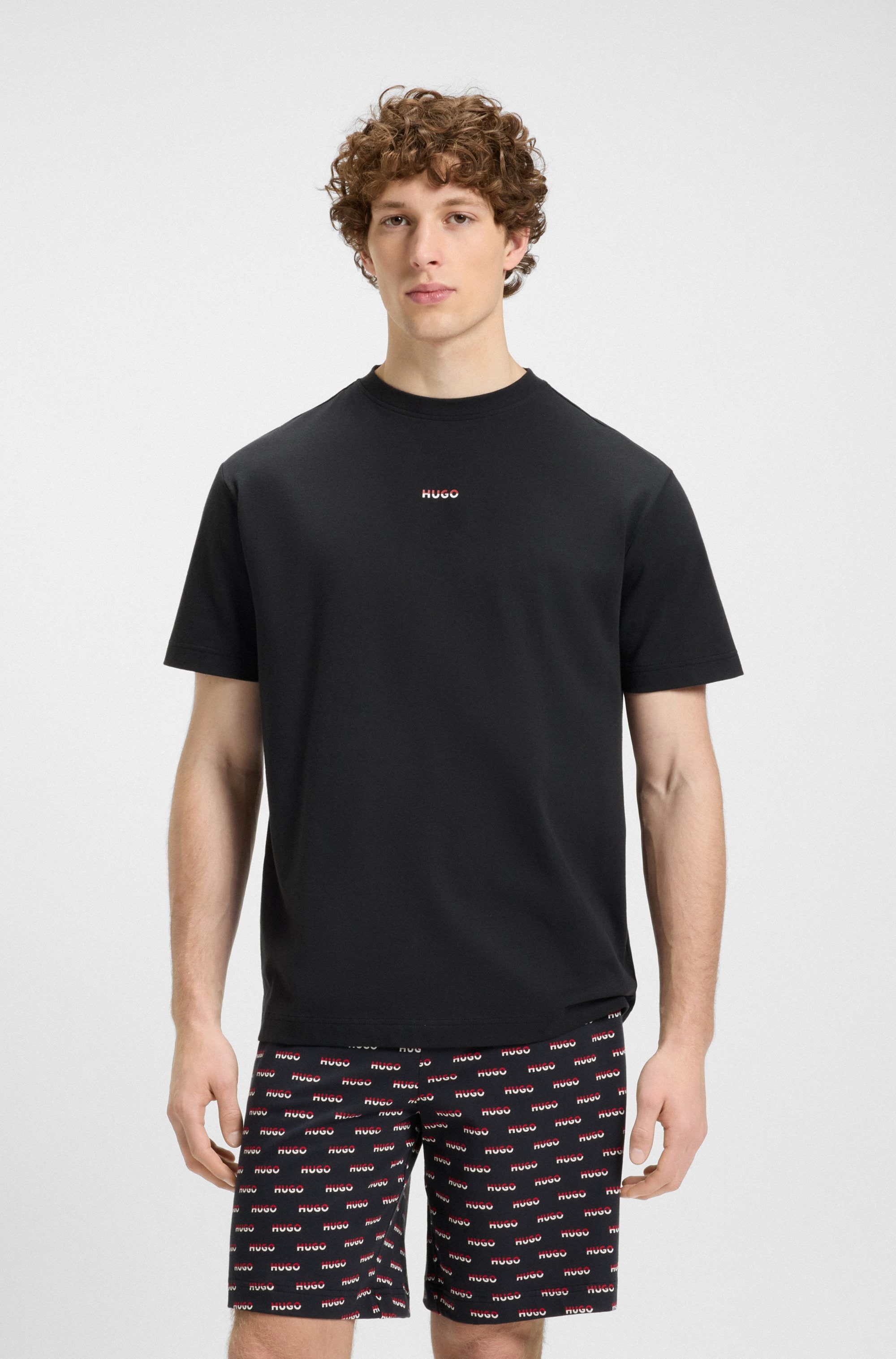 HUGO Underwear Pyjamaoberteil "SPLIT LOGO", mit zweifarbigen Logo günstig online kaufen