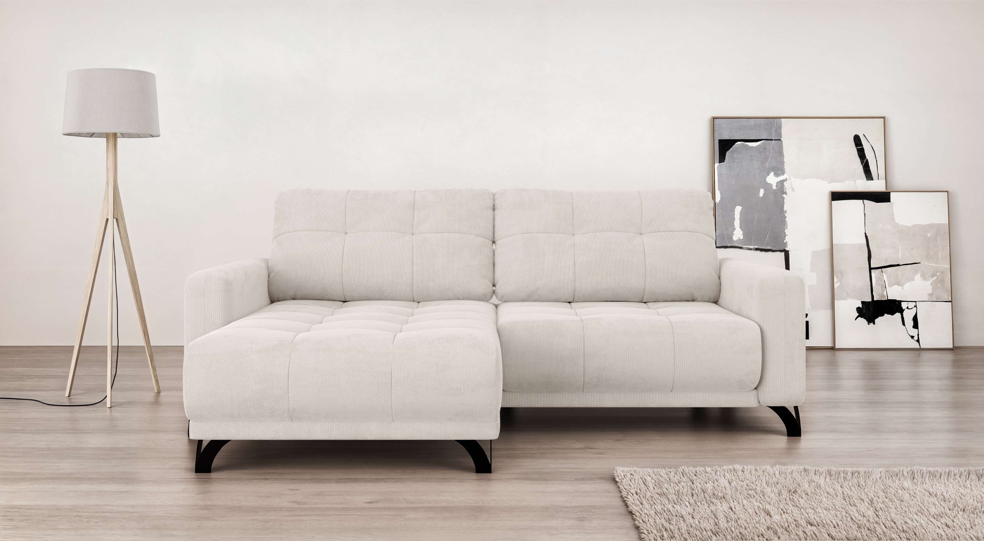 INOSIGN Ecksofa »FAIRVIEW mit verstellbaren Rückenlehne, Maße B/T/H: 234/174/93 cm«, L-Form mit Wellenunterfederung, Recamiere beidseitig montierbar