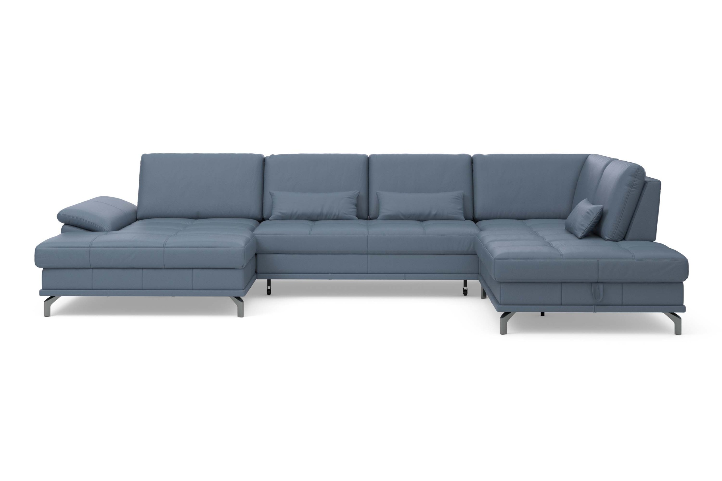 Places of Style Wohnlandschaft »Costello U-Form, mit Sitztiefenverstellung, Armteilverstellung und«, 3 Nierenkissen, optional Bettfunktion und Bettkasten