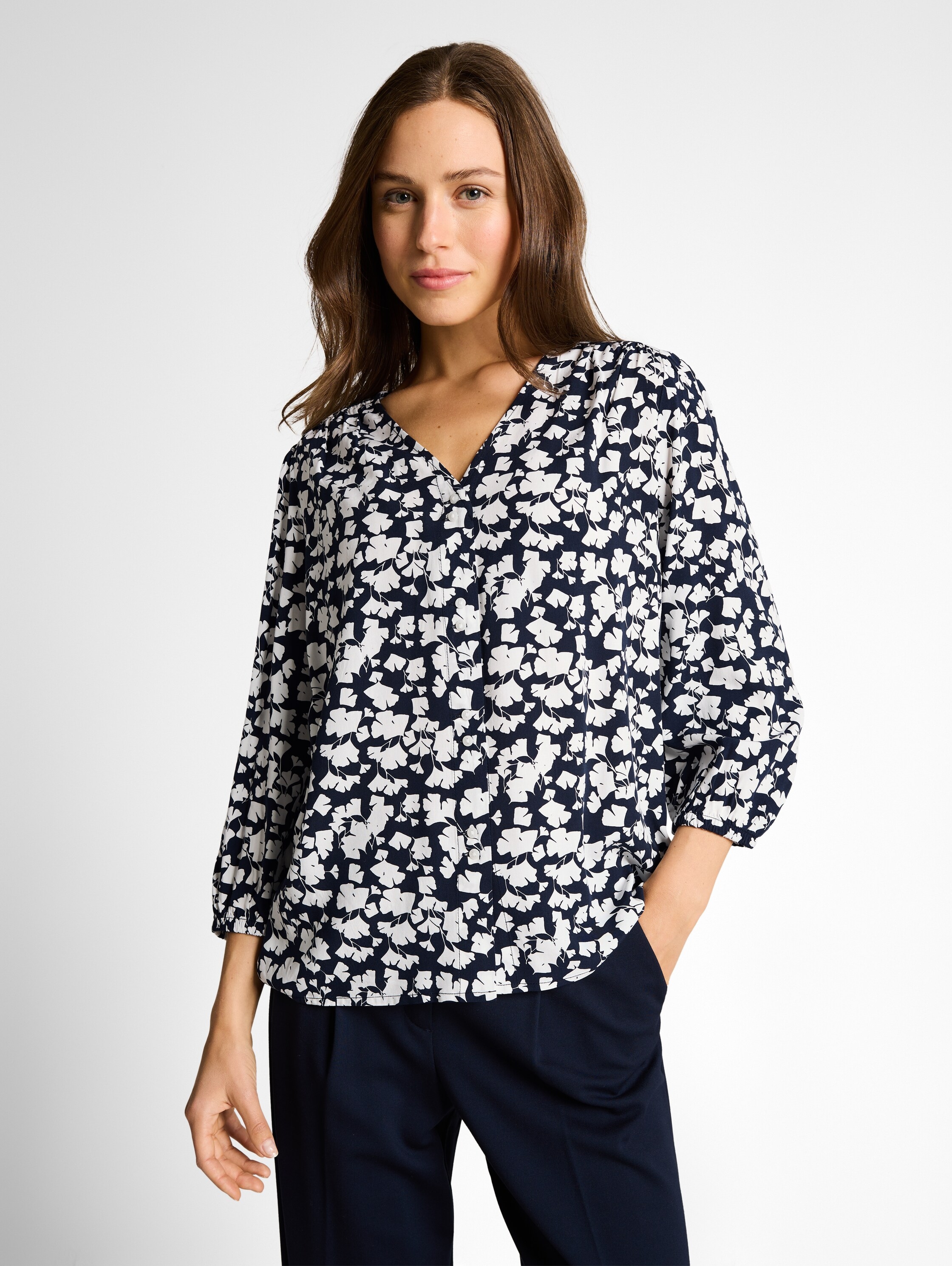 TOM TAILOR Klassische Bluse mit All-Over Print günstig online kaufen