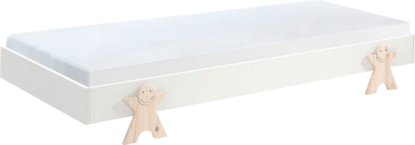 Vipack Kinderbett »Modulo«, (Made in Europe), Jugendbett, Einzelbett, Stapelbett mit Füßen in Smileoptik