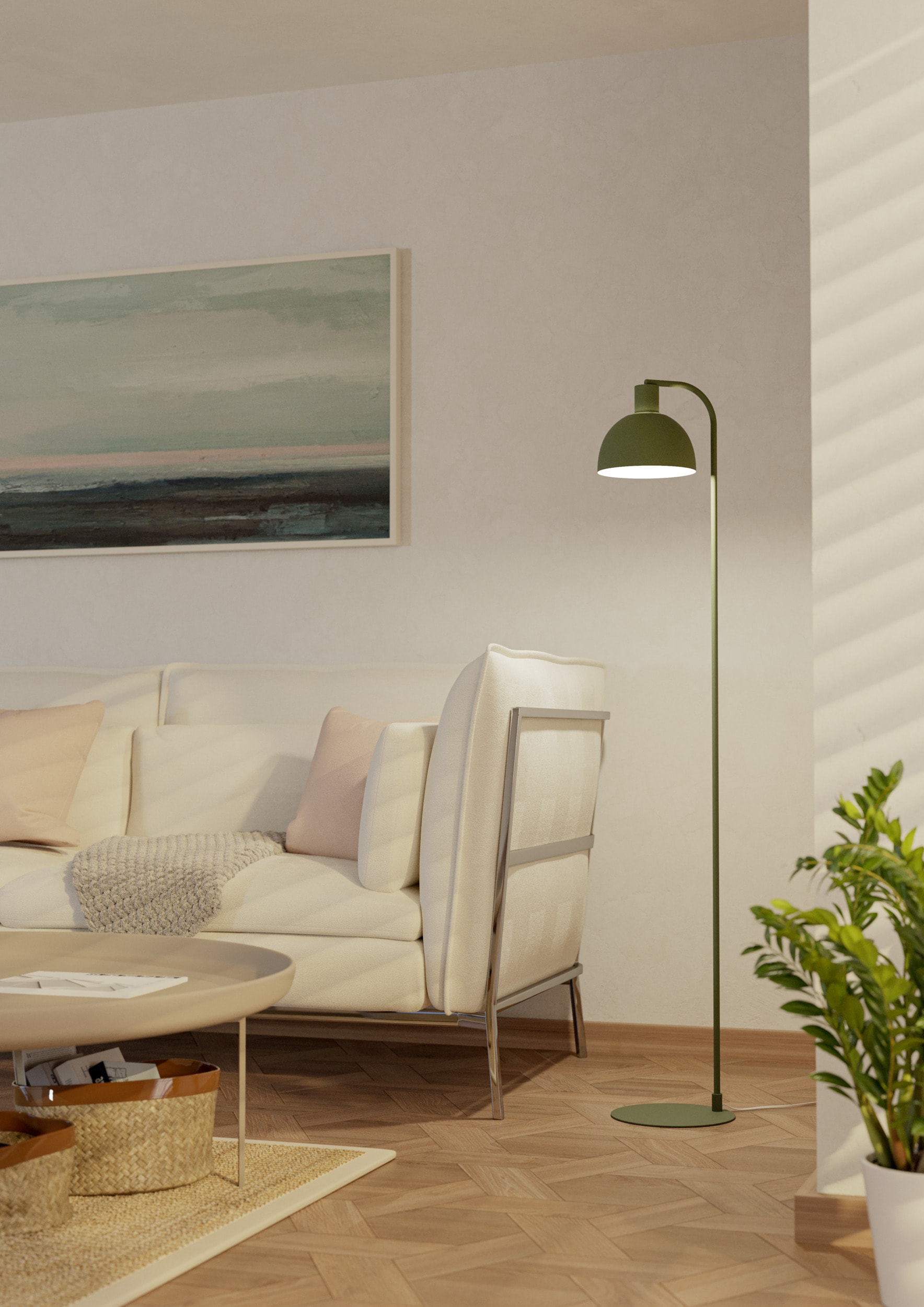 EGLO LED Stehlampe »CAZALILLA« E27 1 Stk. Standleuchte Wohnzimmer Skandinavisch, Leselampe, E27, Trittschalter