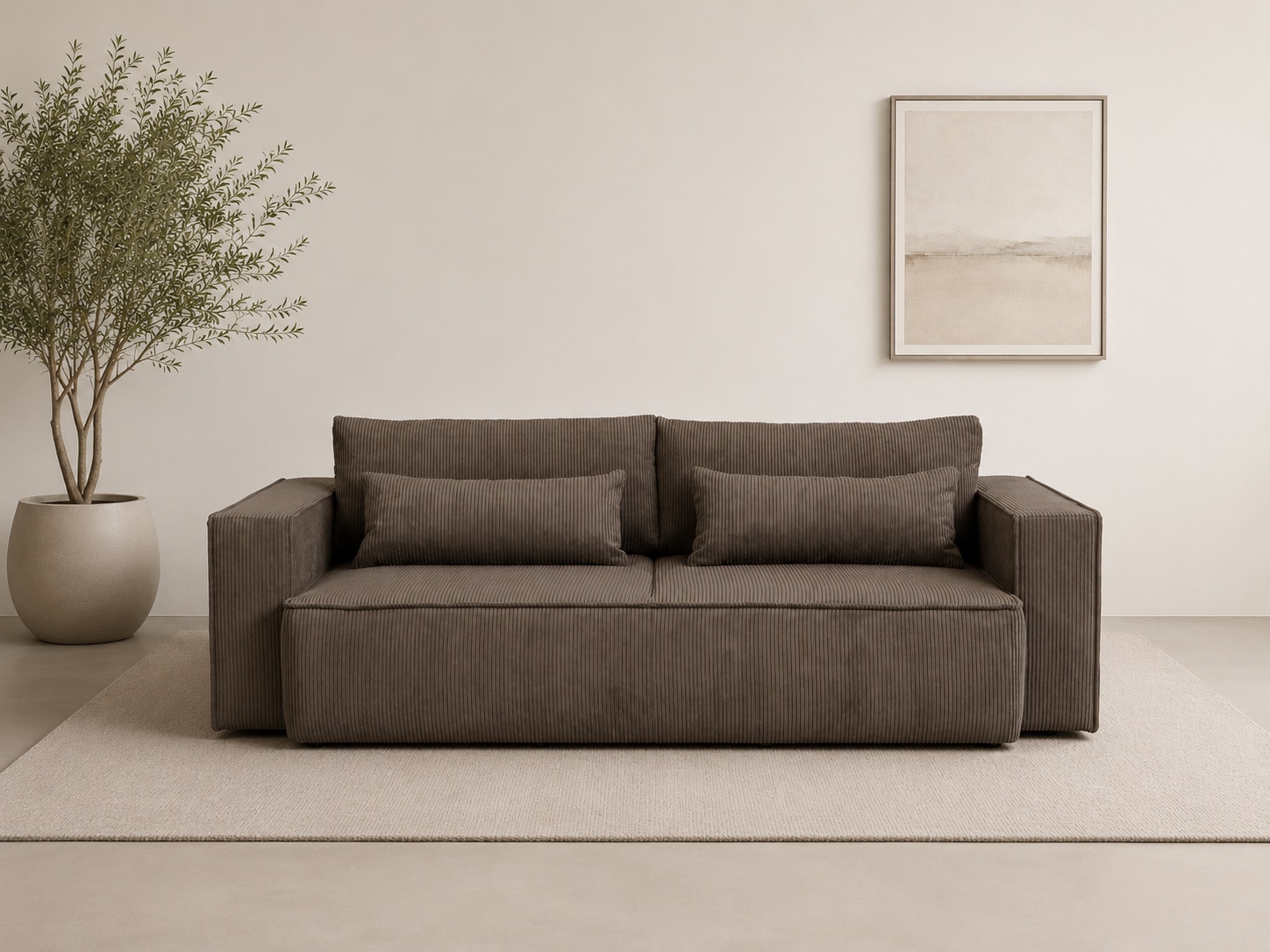 OTTO home 3-Sitzer "Tillian, Schlafsofa, Schlafcouch" Breite 240 cm, Breitkord, Sitzfläche mit Taschenfederkern
