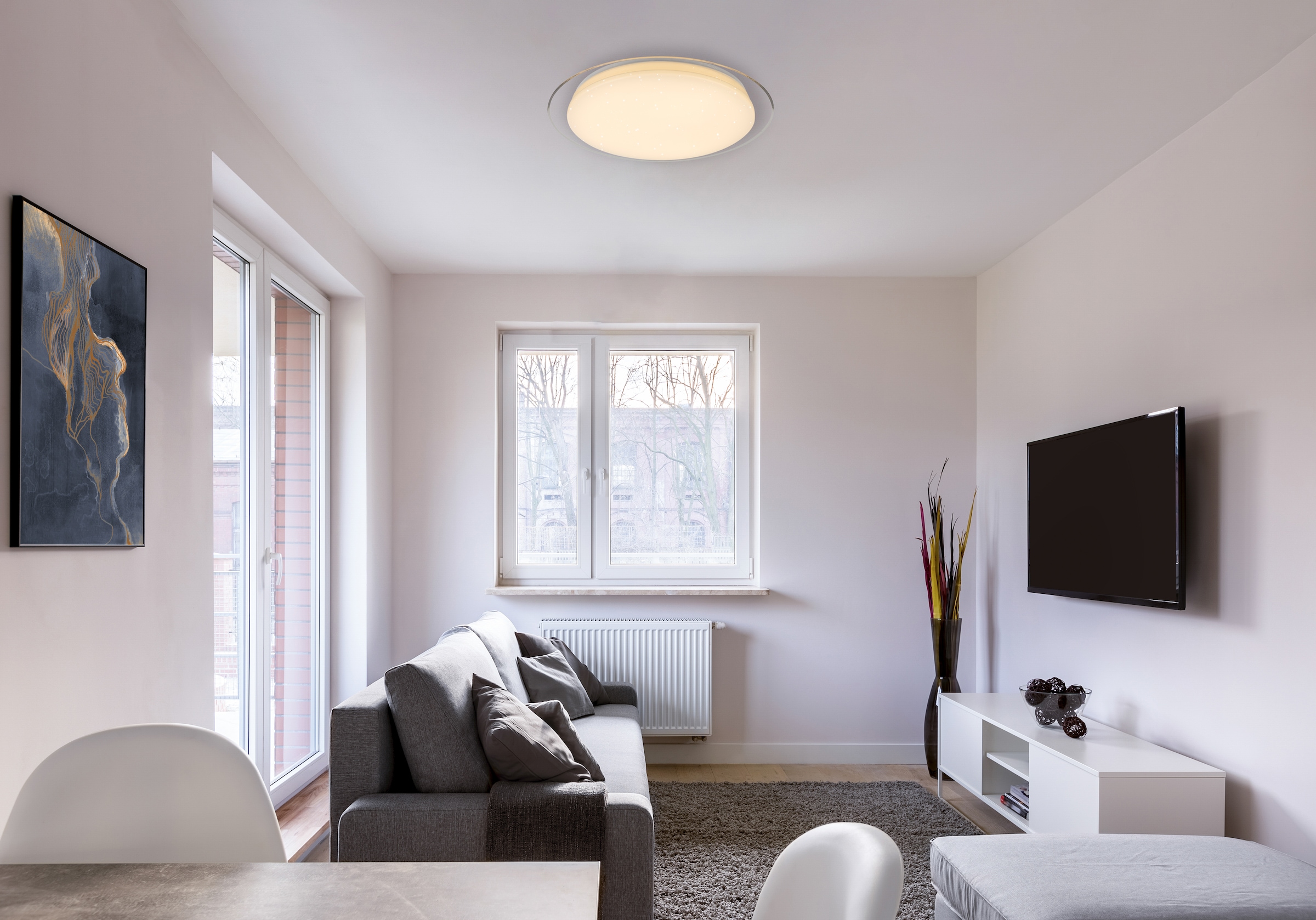 GLOBO LIGHTING LED Deckenleuchte »OPTIMA«, Leuchtmittel LED-Modul | LED fest integriert, Deckenlampe/rund/Wohnzimmer/Schlafzimmer/elegant