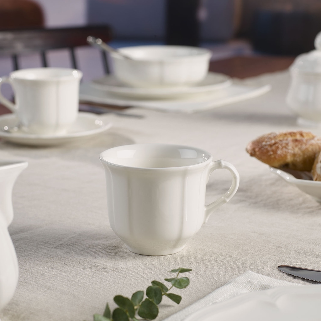Villeroy & Boch Tasse »Kaffeetasse mit Untertasse Manoir 120 ml weiß«