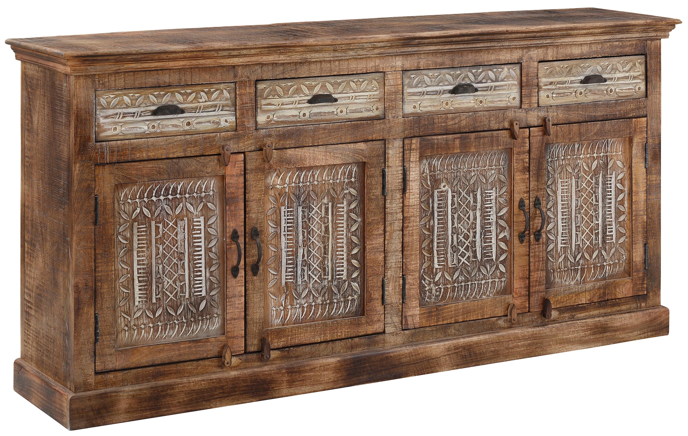 Home affaire Sideboard »Maneesh«, aus massivem Mangoholz, viele Stauraummöglichkeiten, Breite 179 cm