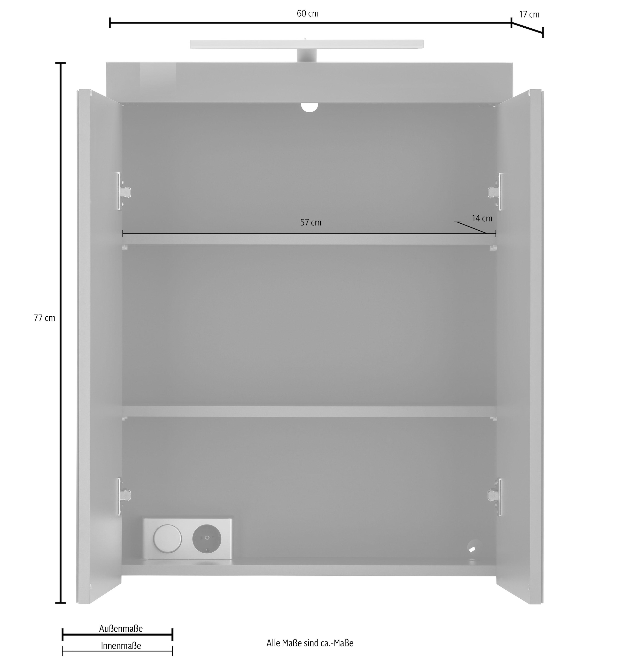 INOSIGN Spiegelschrank »Avena«, Breite 60 cm, wahlweise mit LED-Beleuchtung, Badezimmerschrank