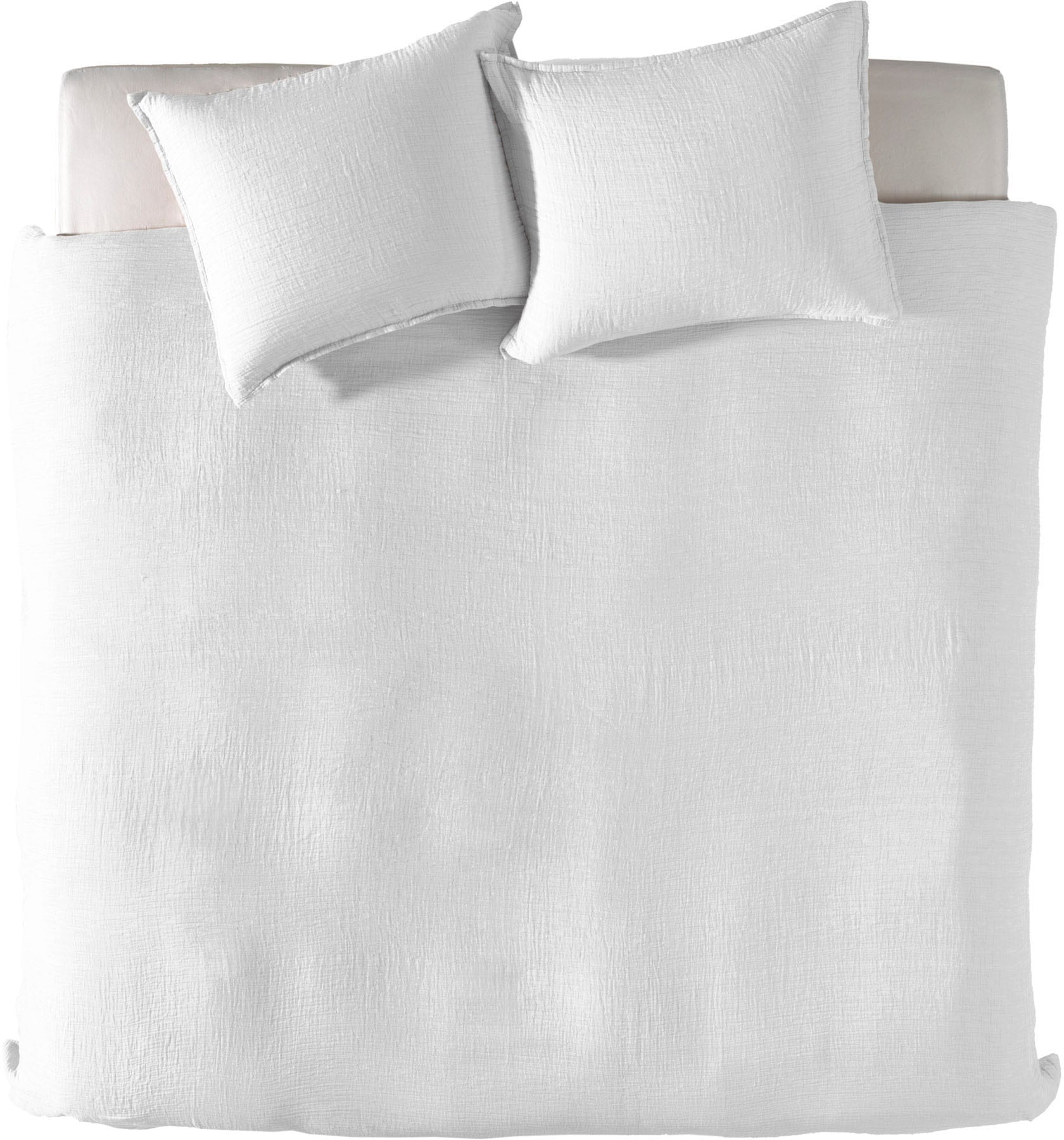 YELLOW Bettwäsche "Garza" 2 Stk. tlg. Uni Design, 100% Baumwolle ab 135x200 günstig online kaufen