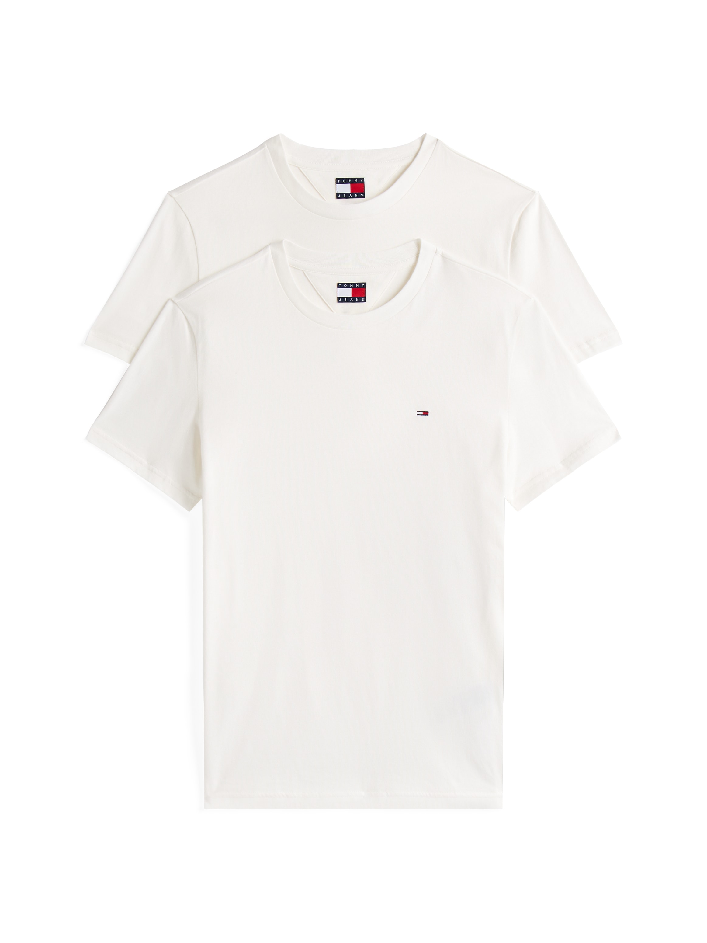 Tommy Jeans Rundhalsshirt »TJM XSLIM 2PACK JERSEY TEE EXT«, (Packung, 2er-Pack), Logostickerei, 2Pack