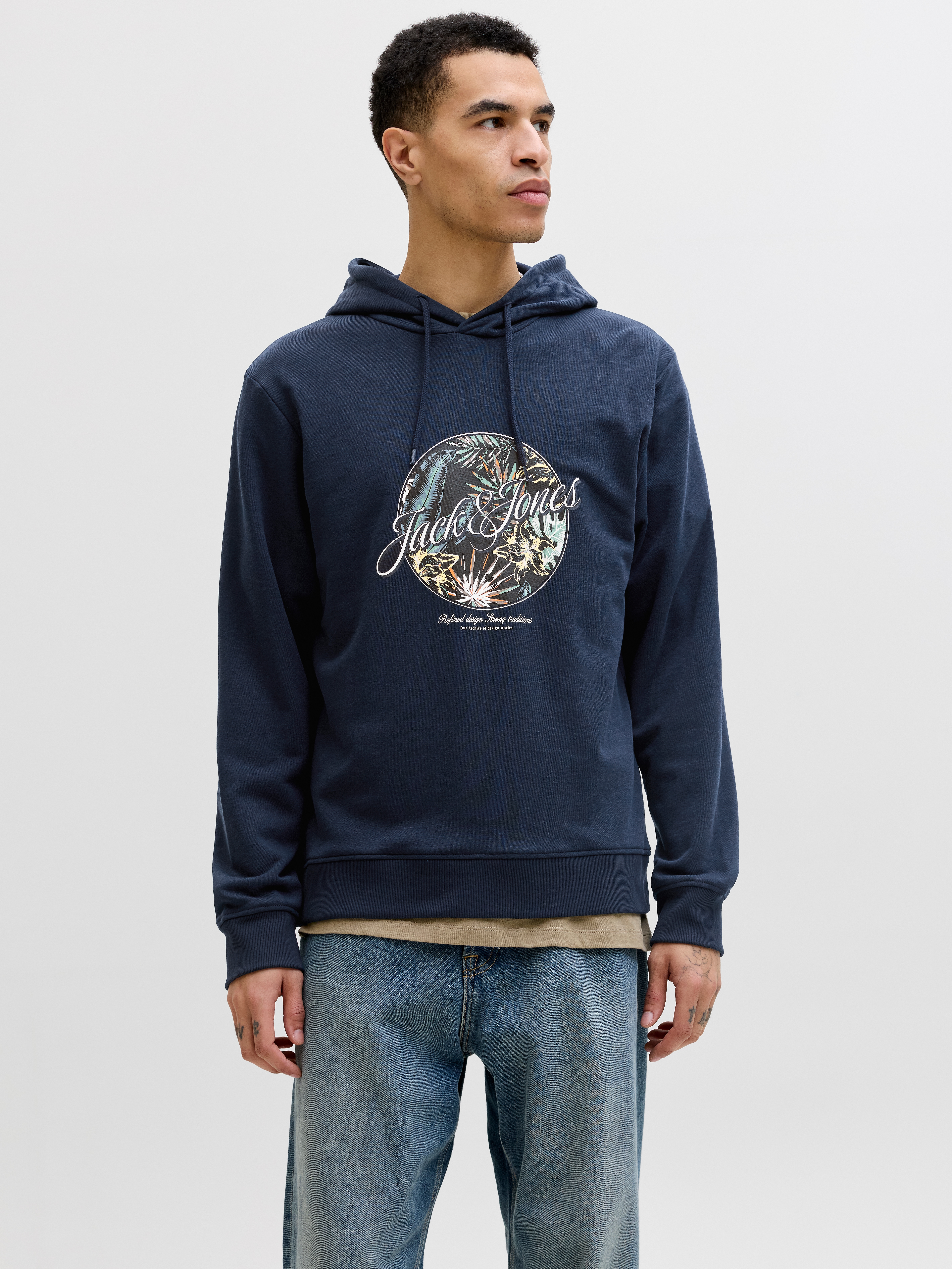 Jack & Jones Kapuzensweatshirt "JJHONOLULU SHAPE SWEAT HOOD", Baumwollmischung, regular fit