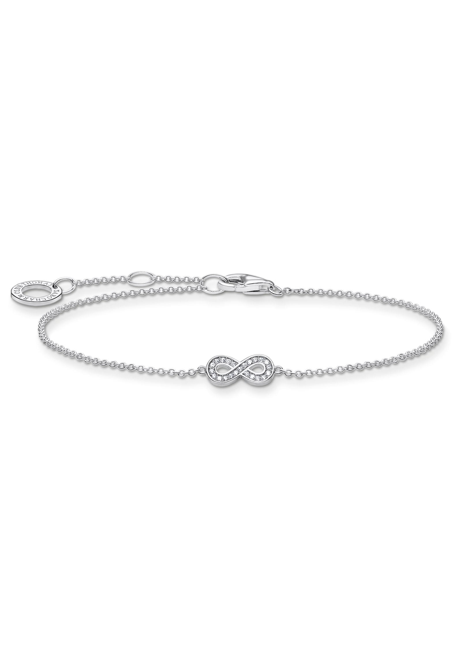 Armband THOMAS SABO "Infinity/Unendlichkeitsschleife" Gr. 19, bunt (silberfarben, weiß, weiß), Armbänder, Damen, 19, Silber 925 (recycelt), Armband, mit Zirkonia (synth.)