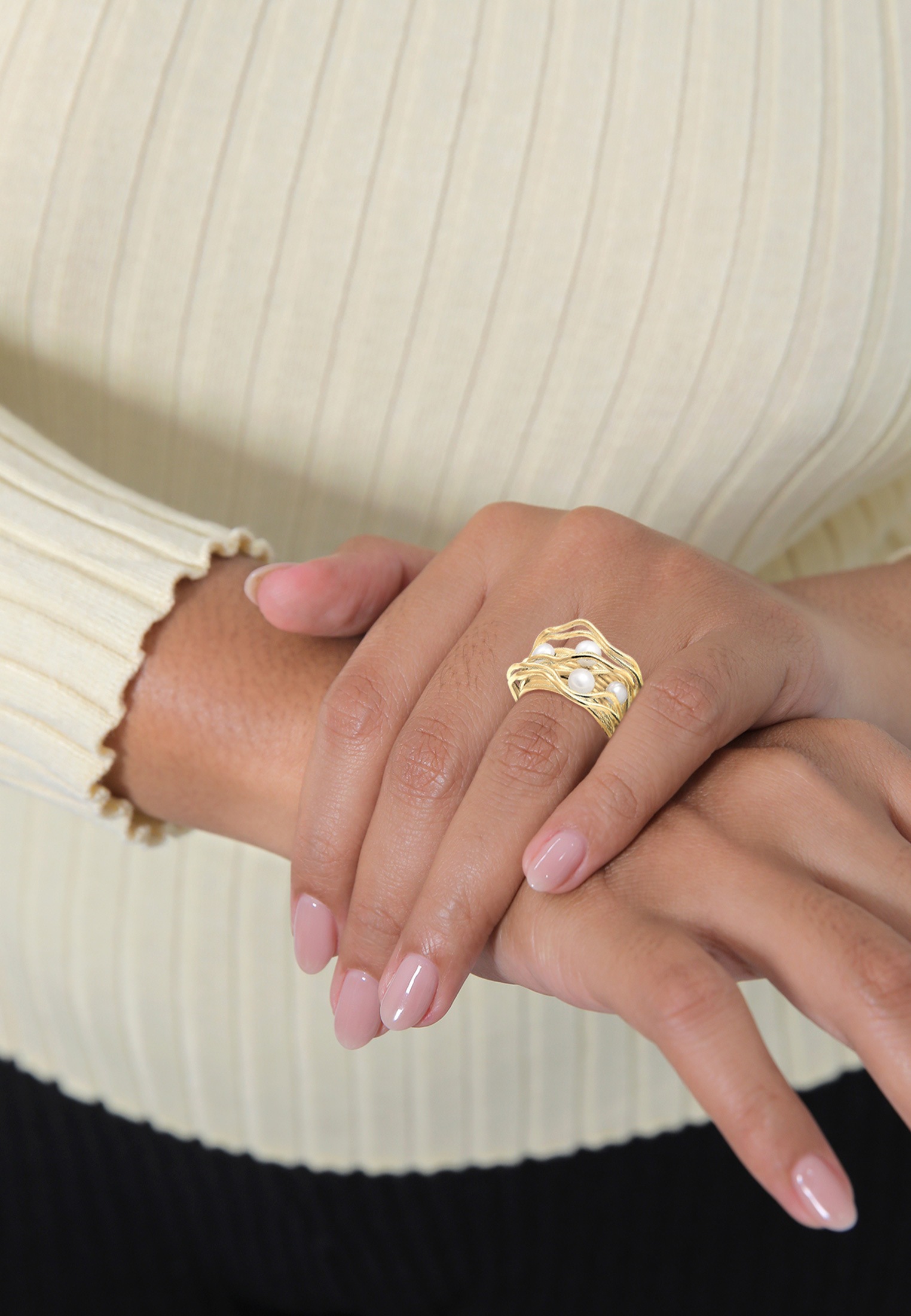 Nenalina Pearl Ring Gold Size 54 2