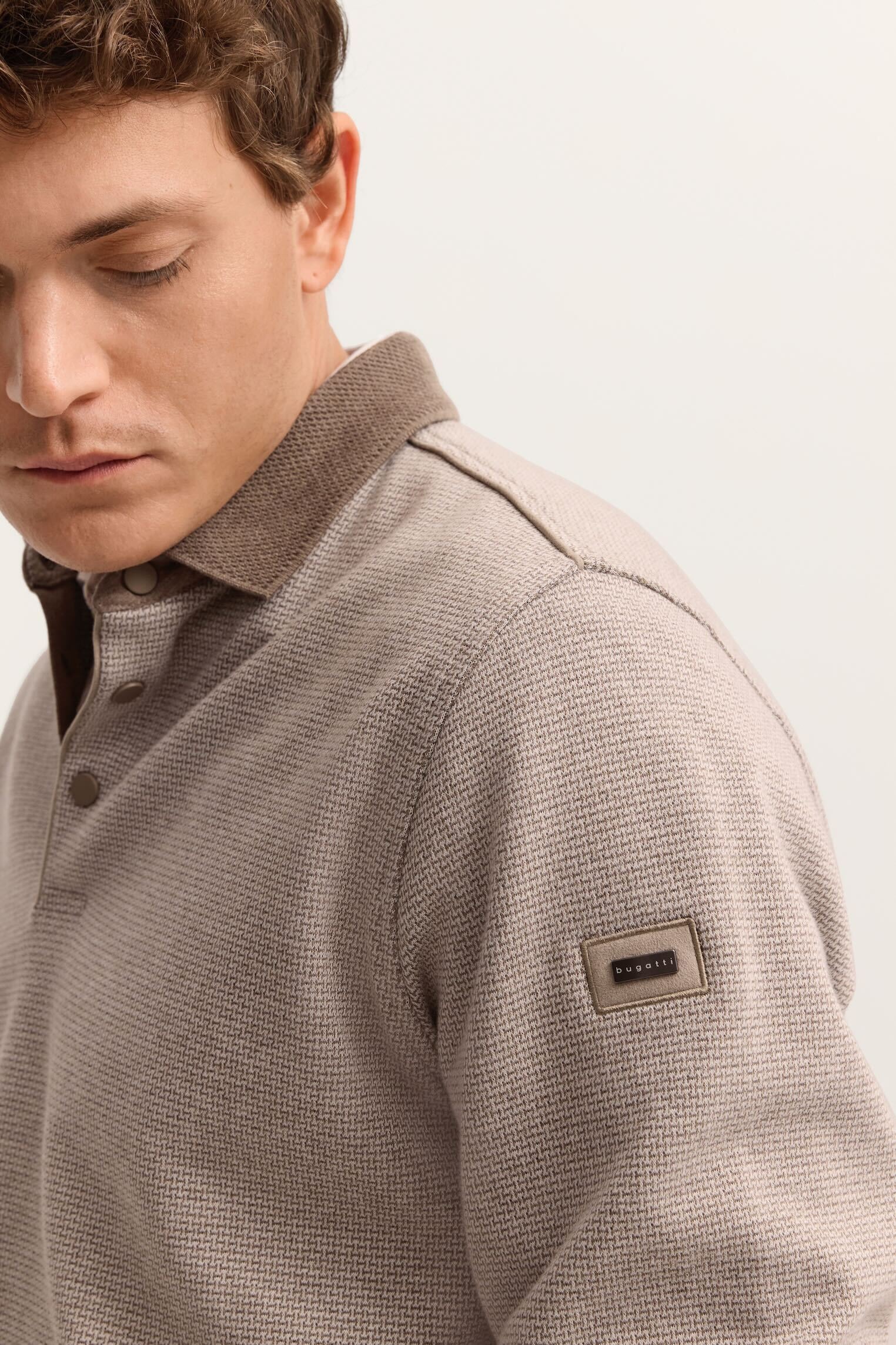 bugatti Polokragenpullover »Modern Fit« mit Druckknöpfen