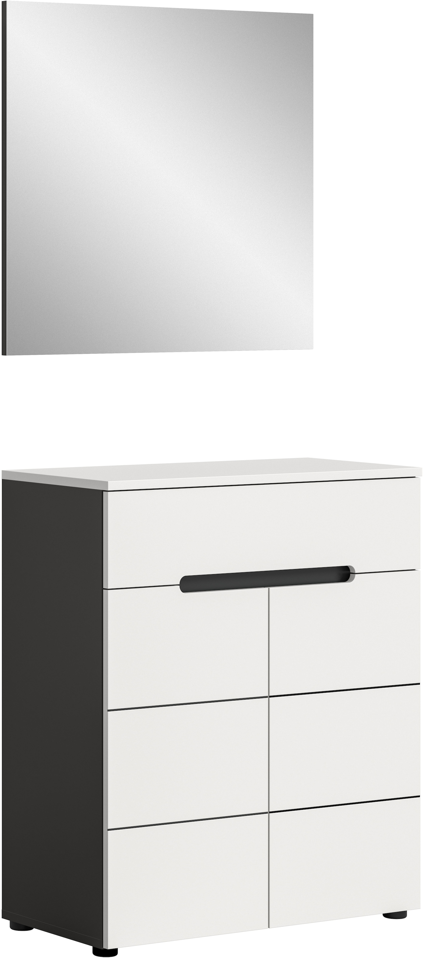 Home affaire Garderoben-Set »REHAT, TOPSELLER!, 2-teilig, Breite 80cm, individuell erweiterbar« bestehend aus: Garderobenspiegel und Schuhkommode, 2 Stk. tlg.