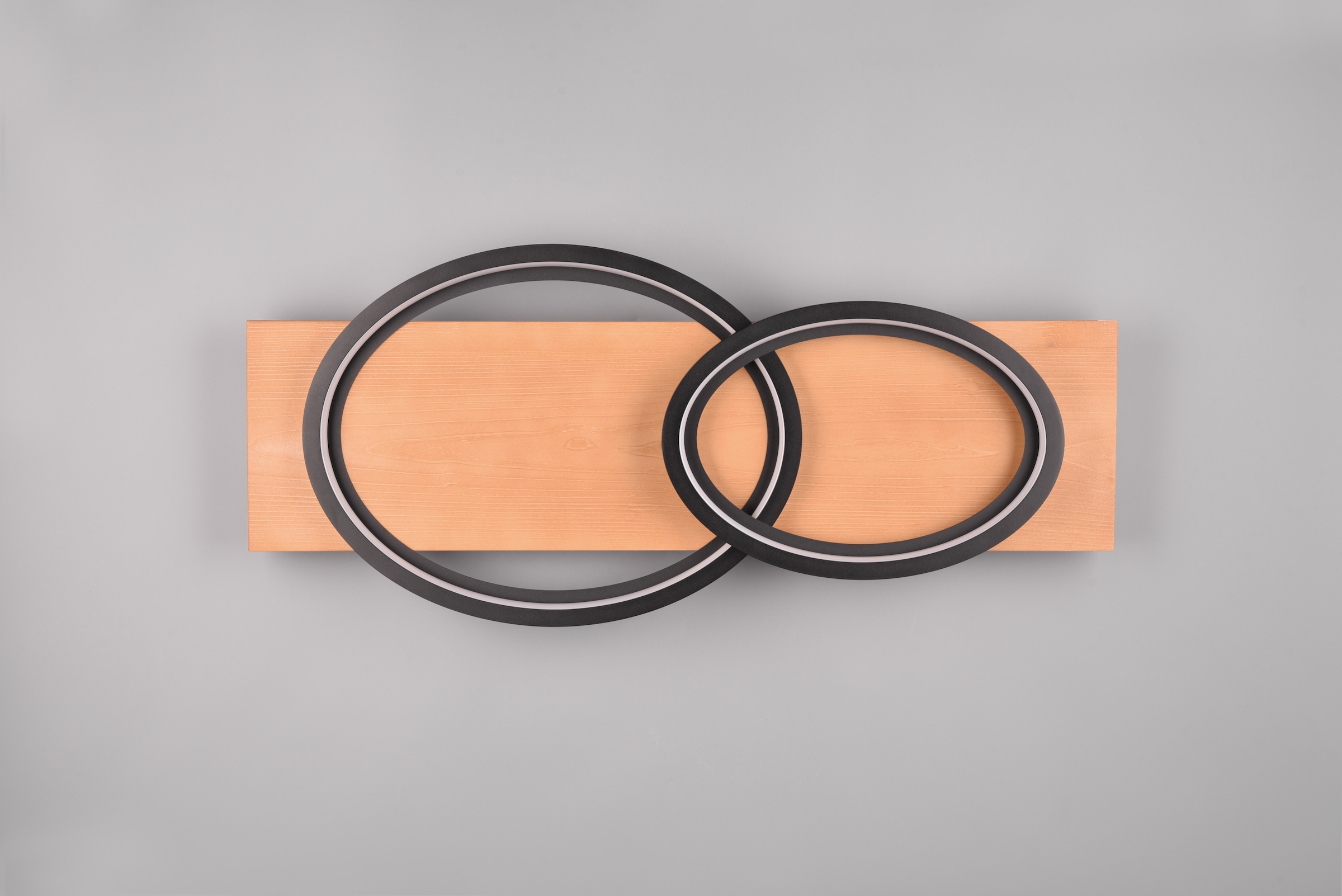 TRIO Leuchten LED Deckenleuchte »BARCA, dimmbare Deckenlampe aus Holz & Metall mit indirektem Licht«, 1 flammig, Leuchtmittel LED-Board | LED fest integriert, LED warmweiß & 3500 Lumen, für Wand- und Deckenmontage, 3 Dimmstufen