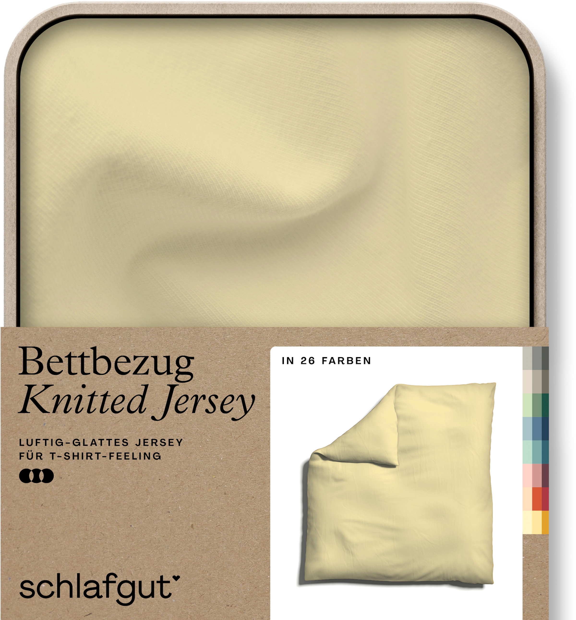 Bettbezug »Knitted Jersey uni, aus Bio-Baumwolle mit Elasthan, Reißverschluss«, (1...