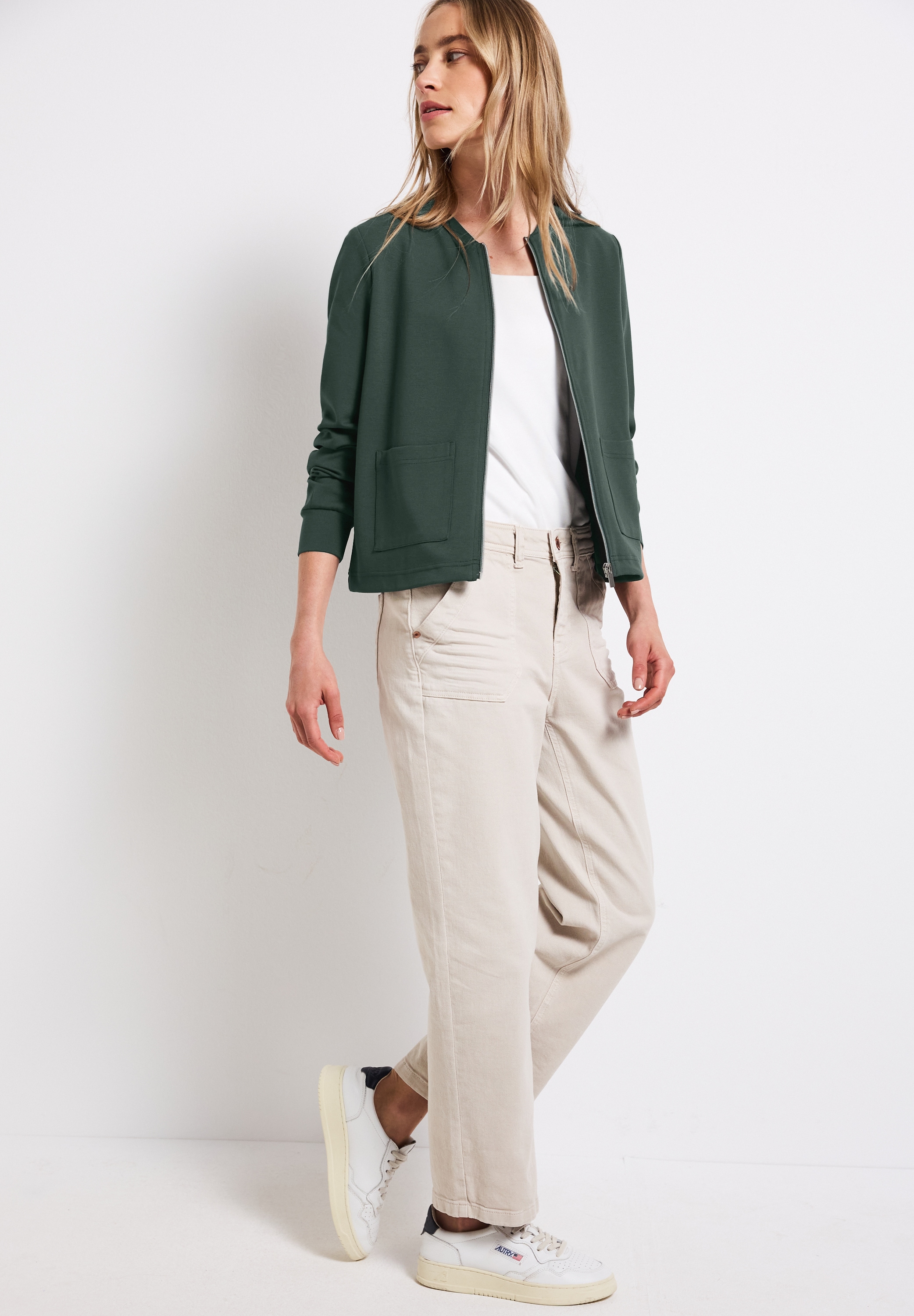 STREET ONE Sweatjacke, aus softem Materialmix