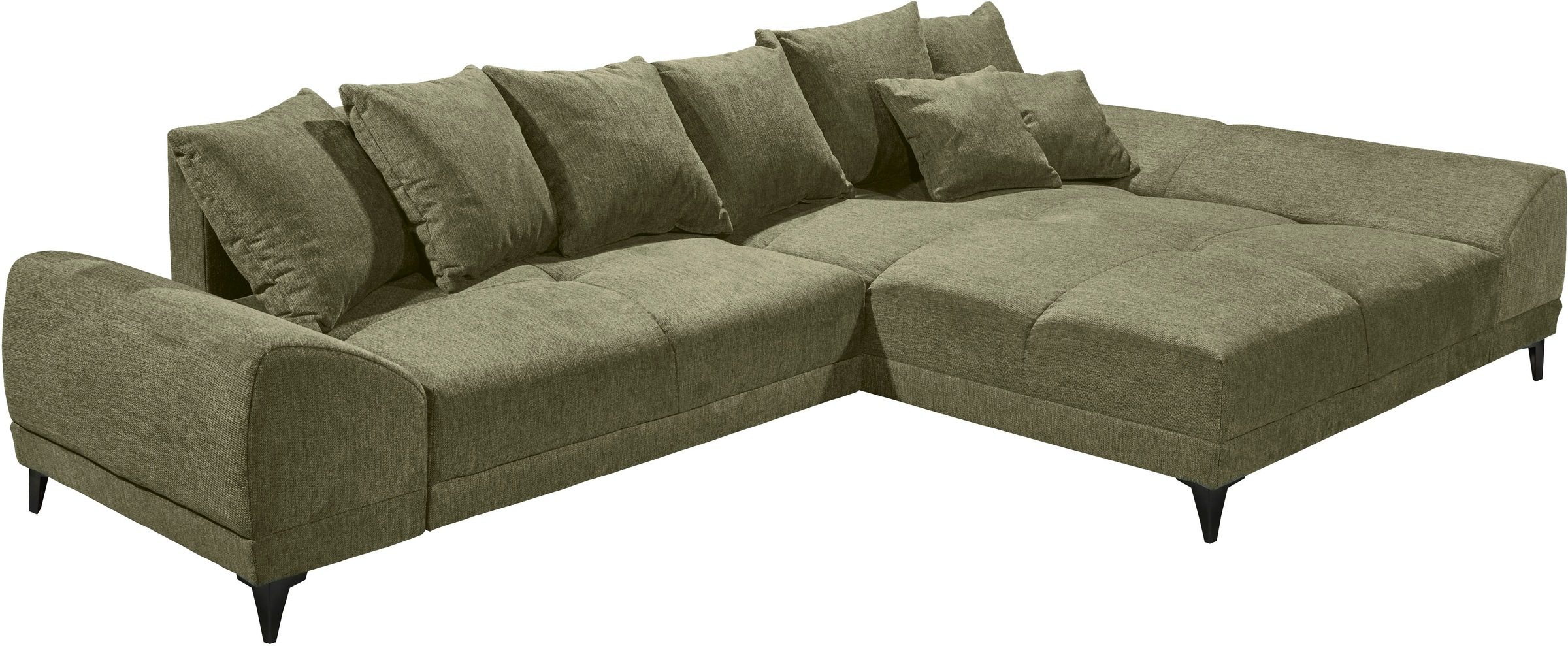 ED EXCITING DESIGN Ecksofa »Scott L-Form«, frei im Raum stellbar, mit Bettkasten, Schlaffunktion und 8 Kissen