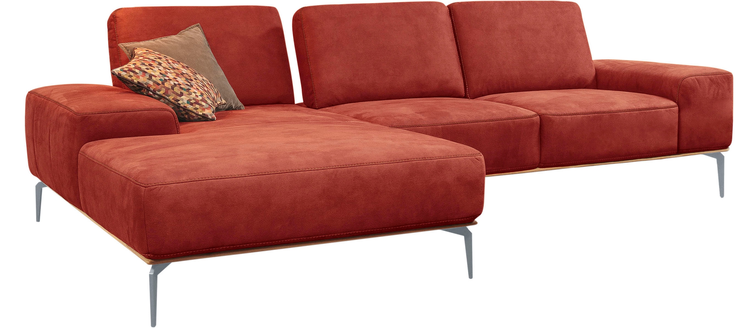 W.SCHILLIG Ecksofa "run", mit elegantem Holzsockel, Füße in Silber matt, Br günstig online kaufen