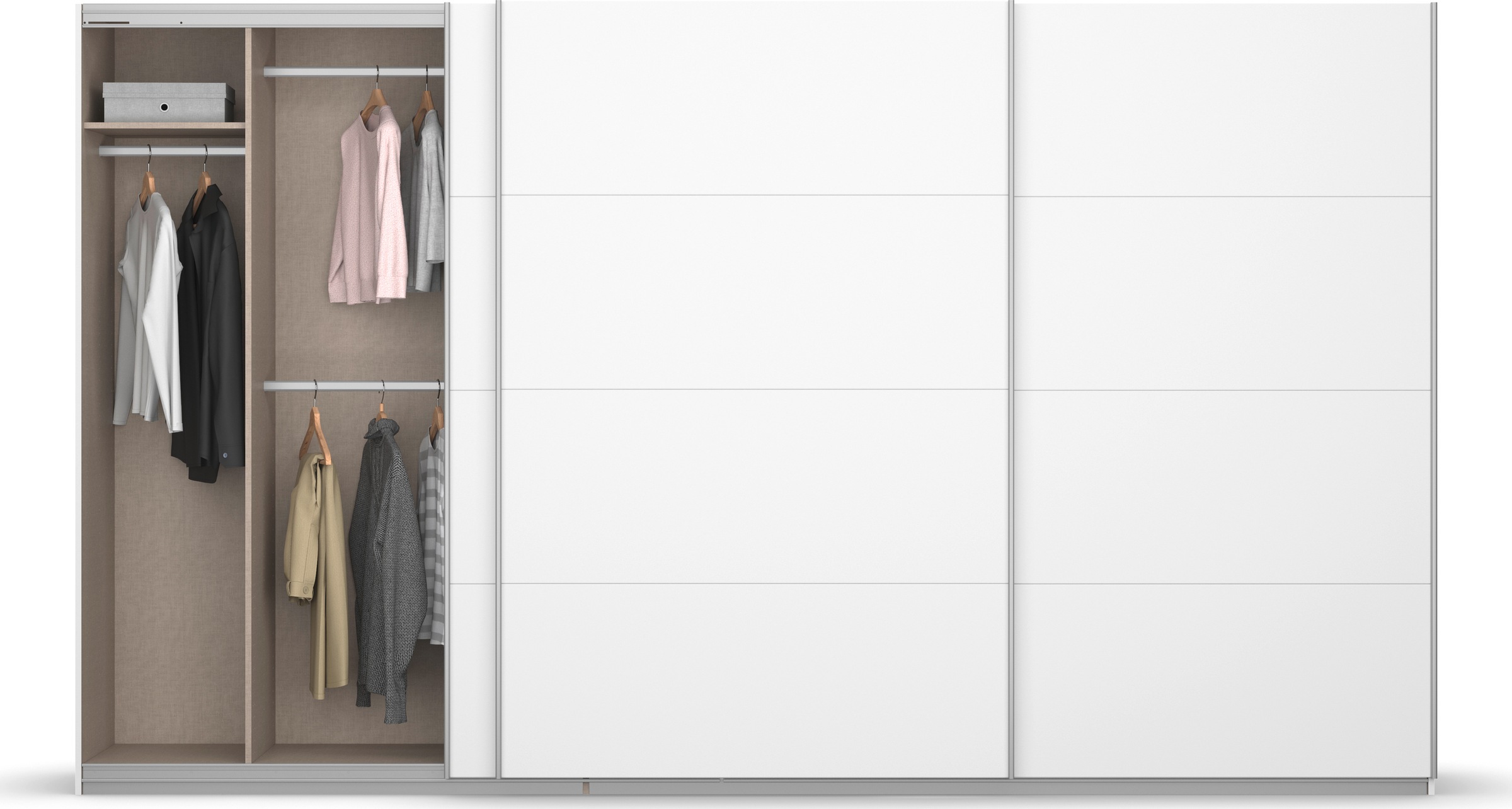 rauch Schwebetürenschrank »Koluna«, Glasfront, inkl. 2 Innenschubladen sowie extra Böden